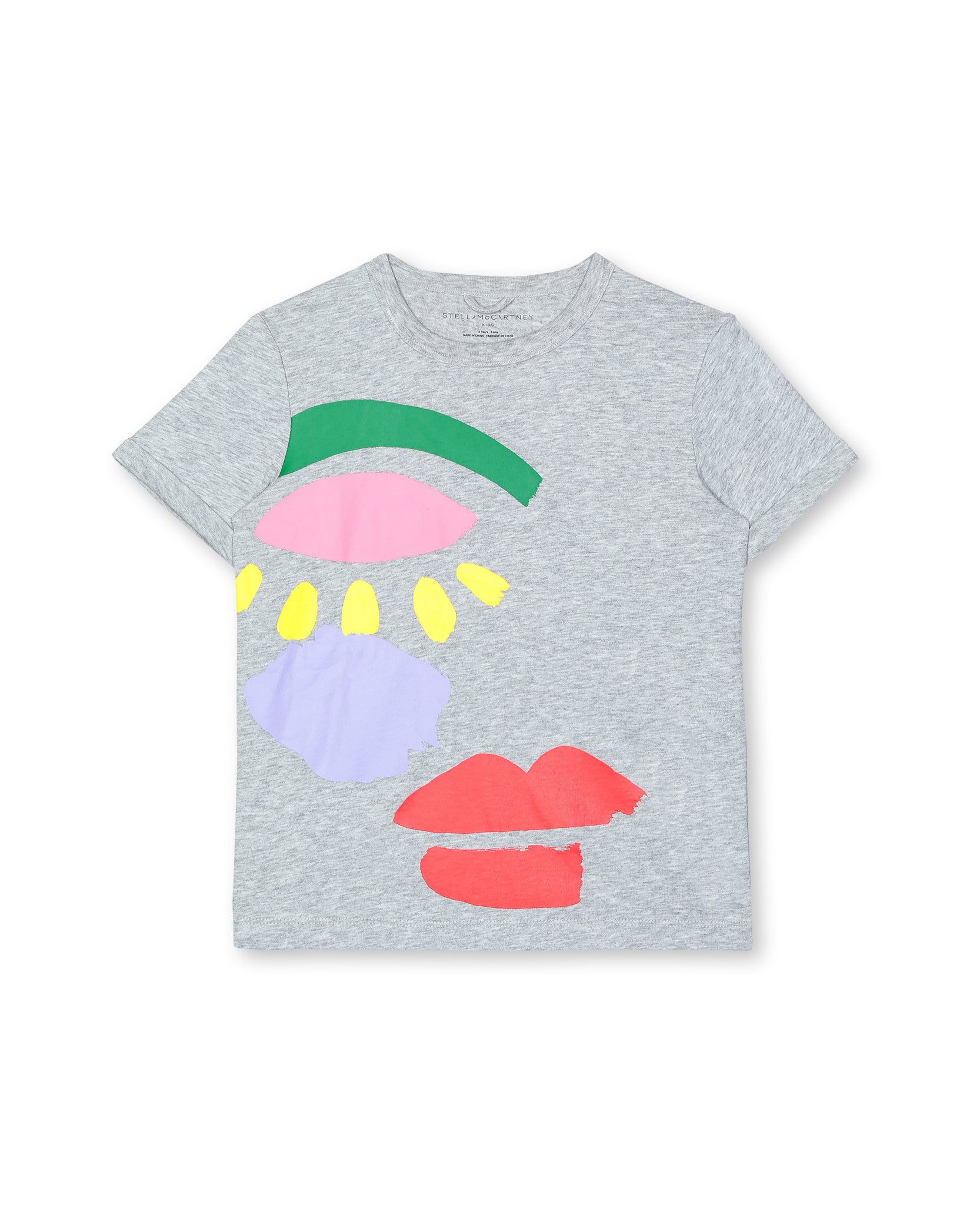 Girls Grey Painted Cotton T-shirt