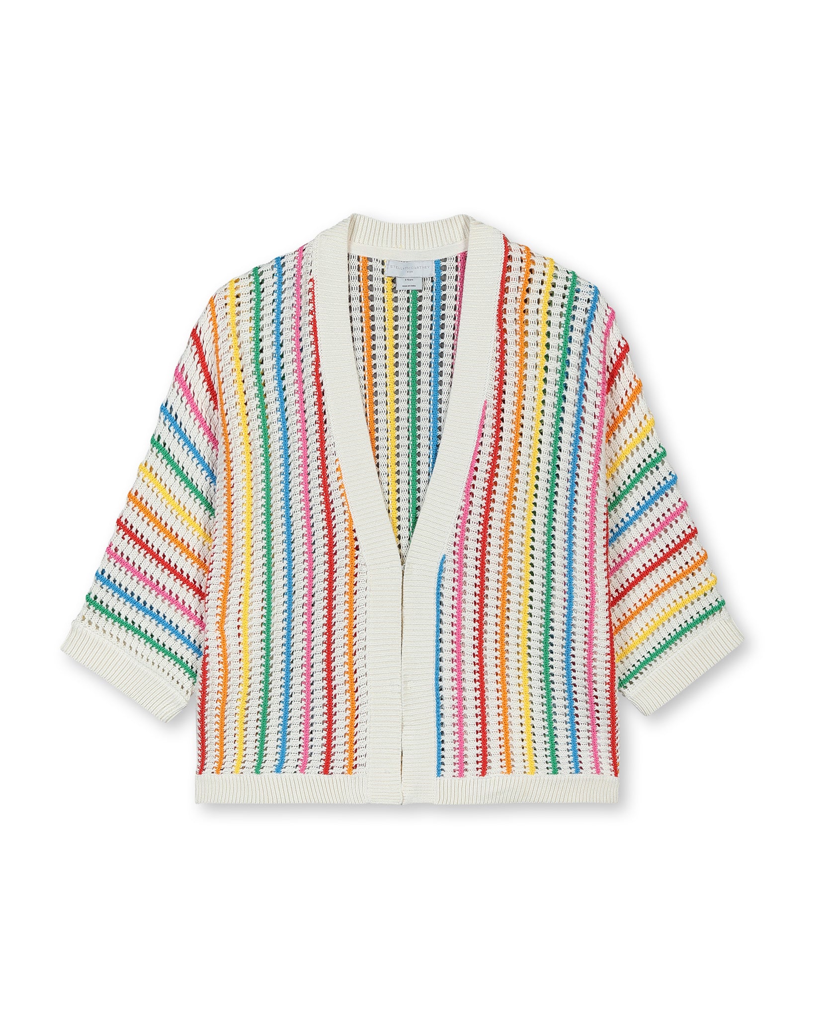 Girls Rainbow Stripe Cotton Cardigan