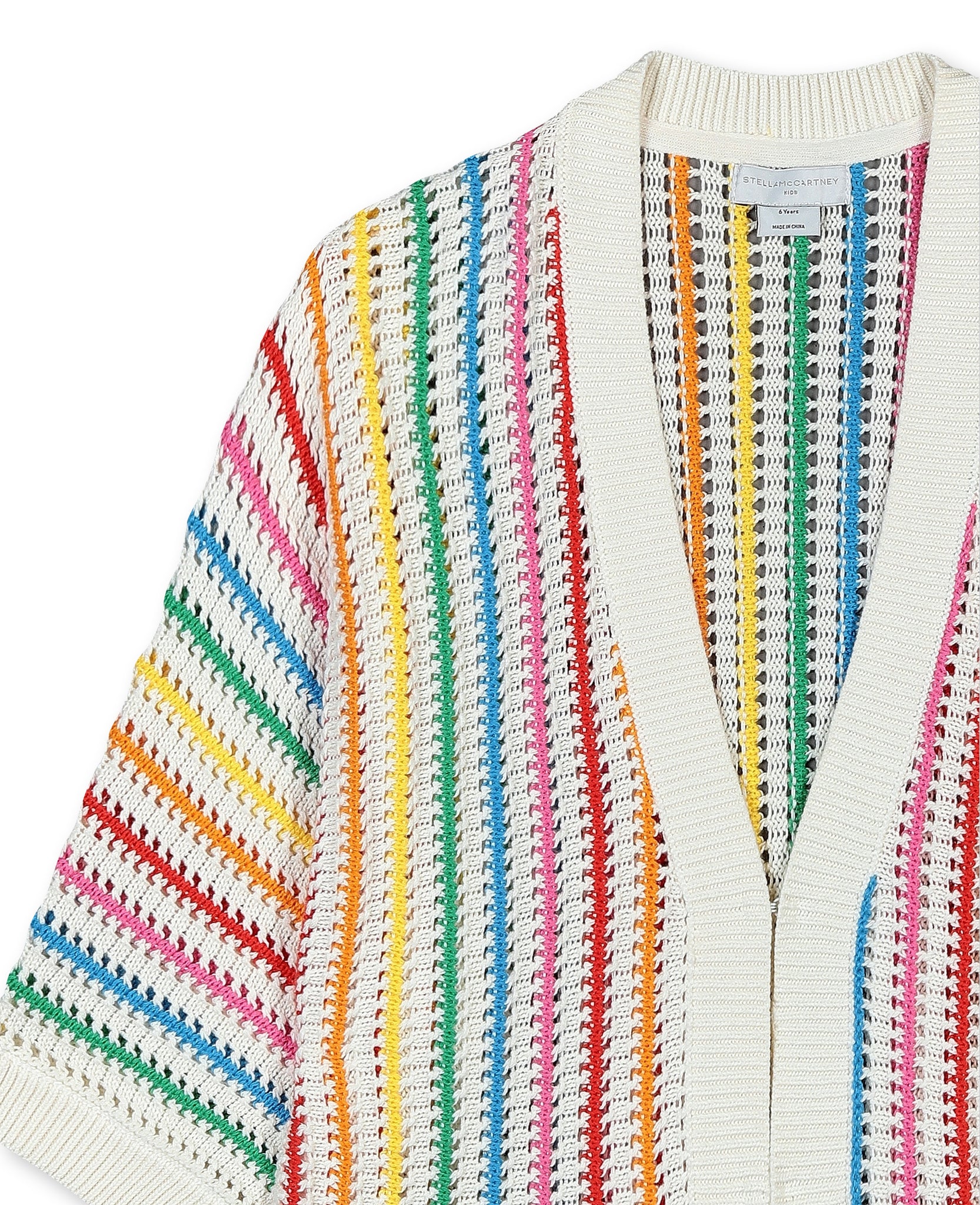 Girls Rainbow Stripe Cotton Cardigan