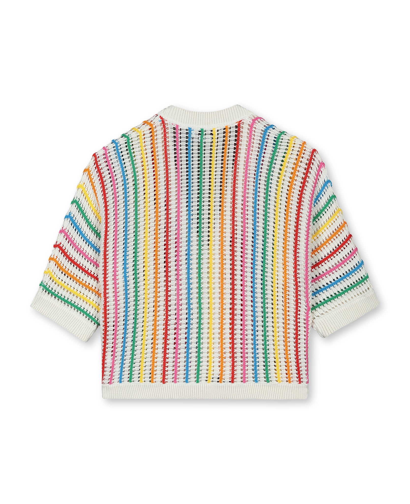 Girls Rainbow Stripe Cotton Cardigan