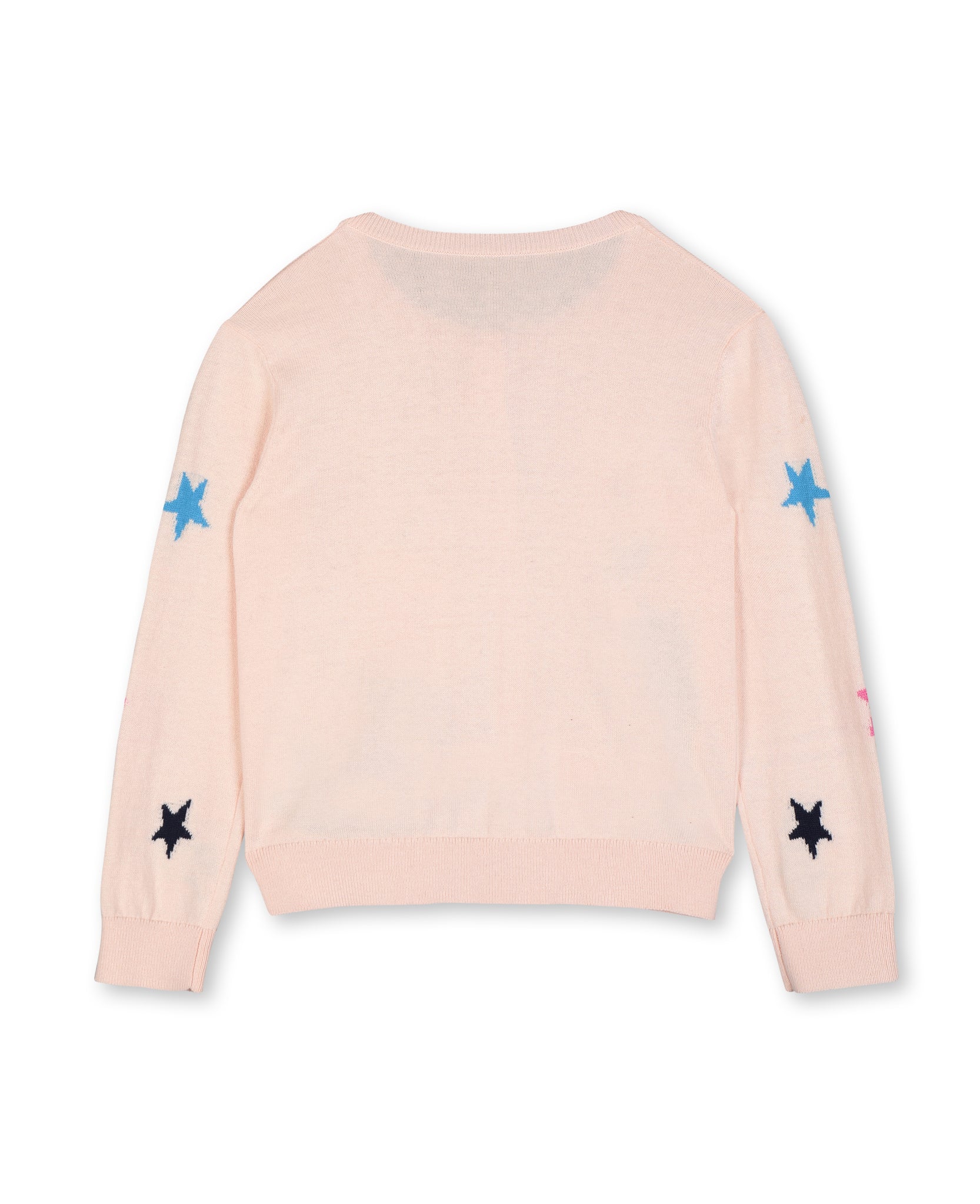Girls Light Pink Stars Cotton Cardigan