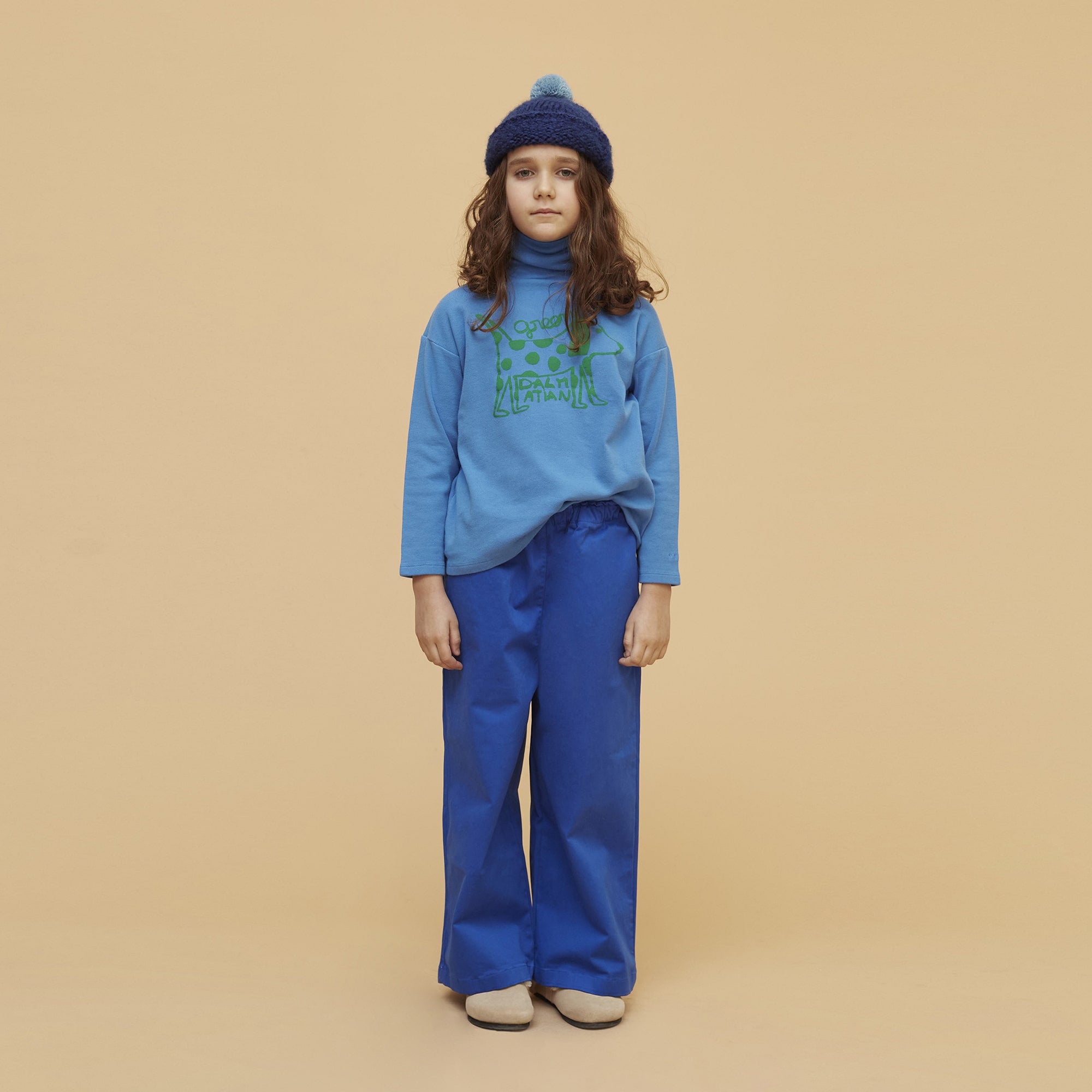 Boys & Girls Blue Printed Cotton T-Shirt