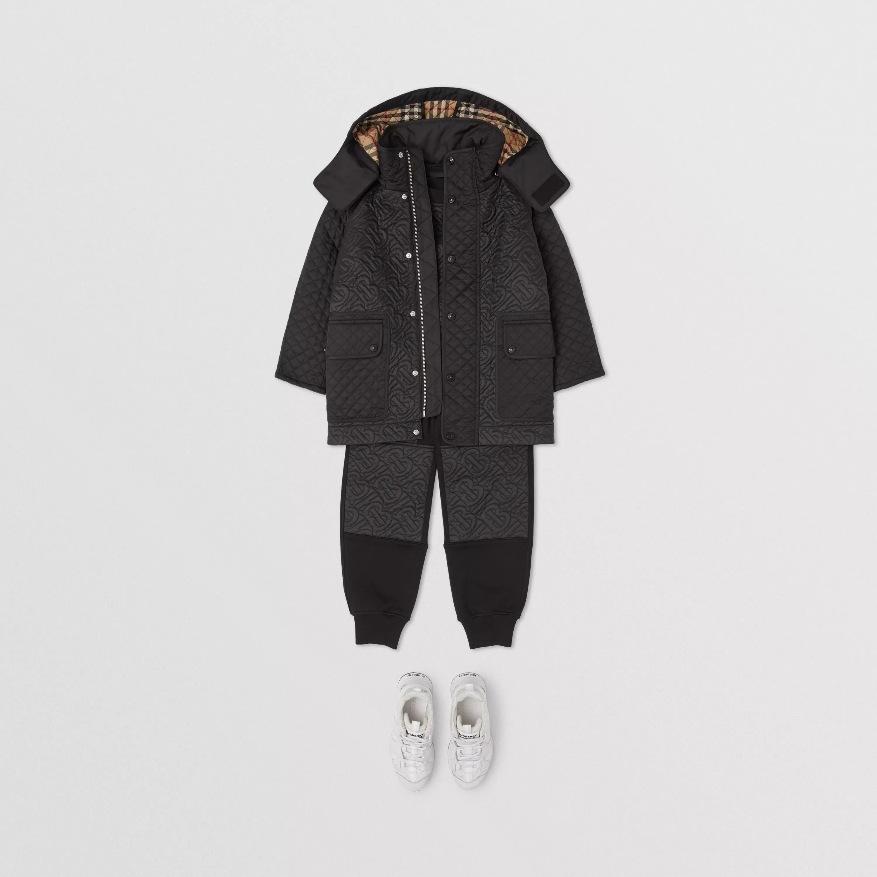 Boys Black Logo Coat