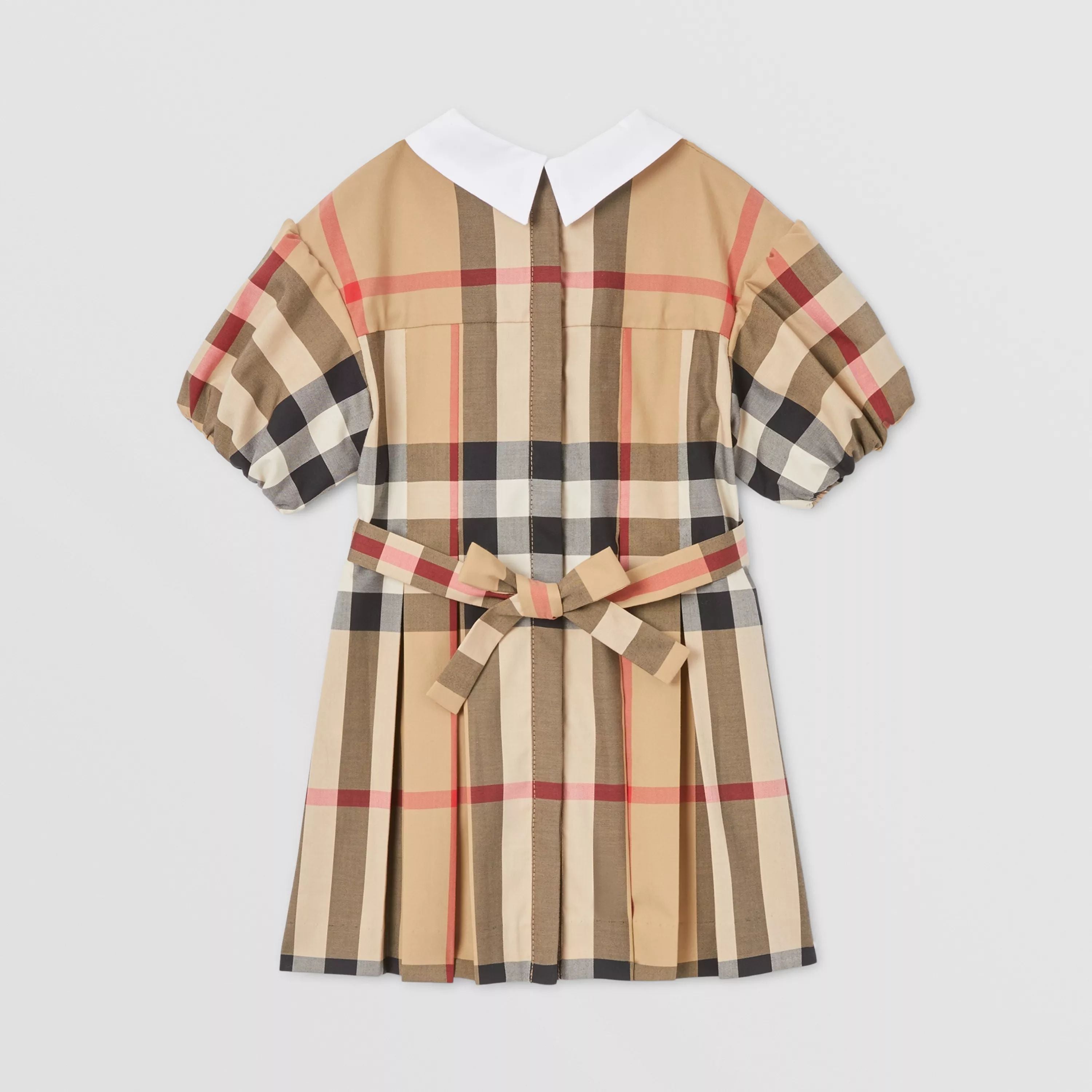 Baby Girls Beige Check Cotton Dress