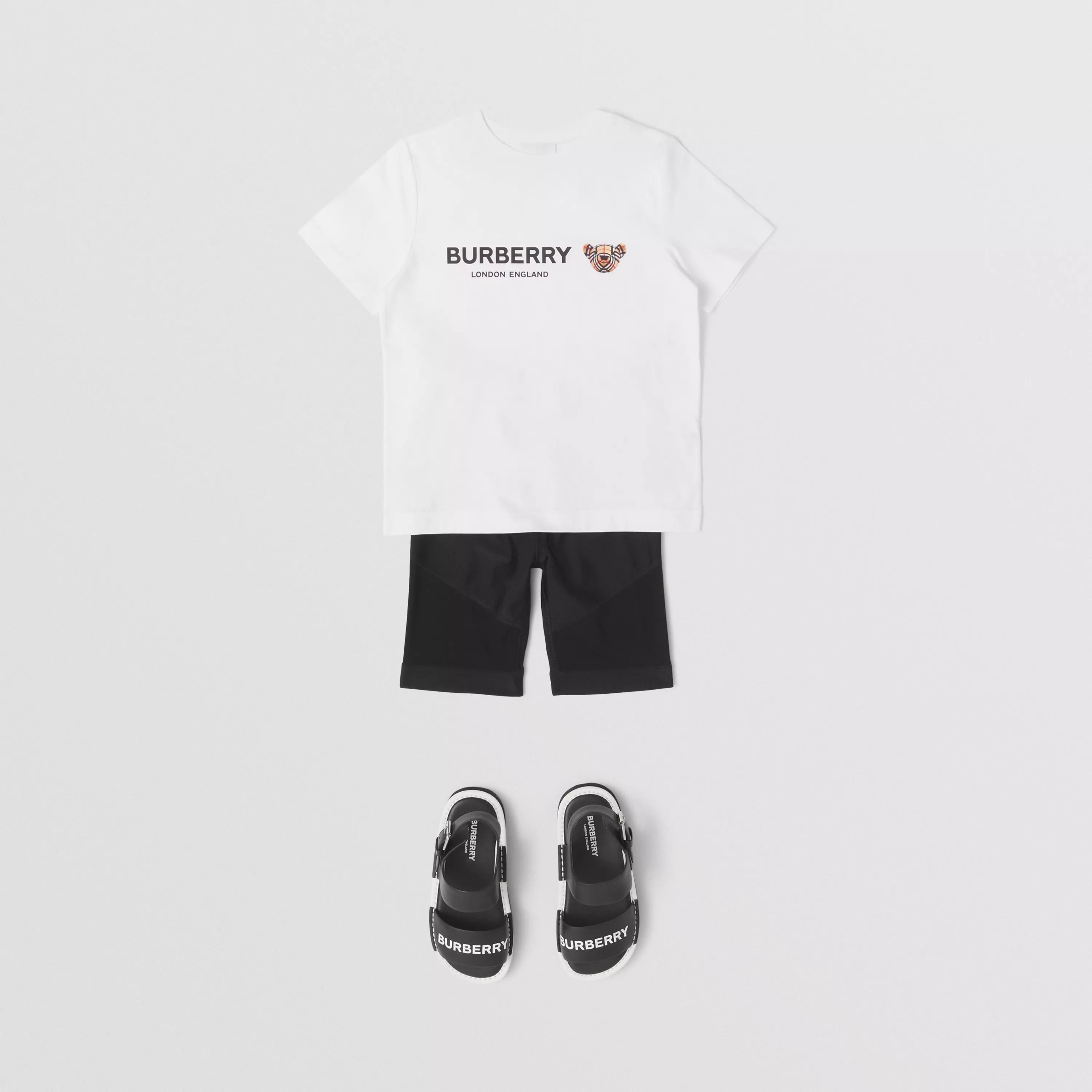 Boys & Girls White Logo Cotton T-Shirt