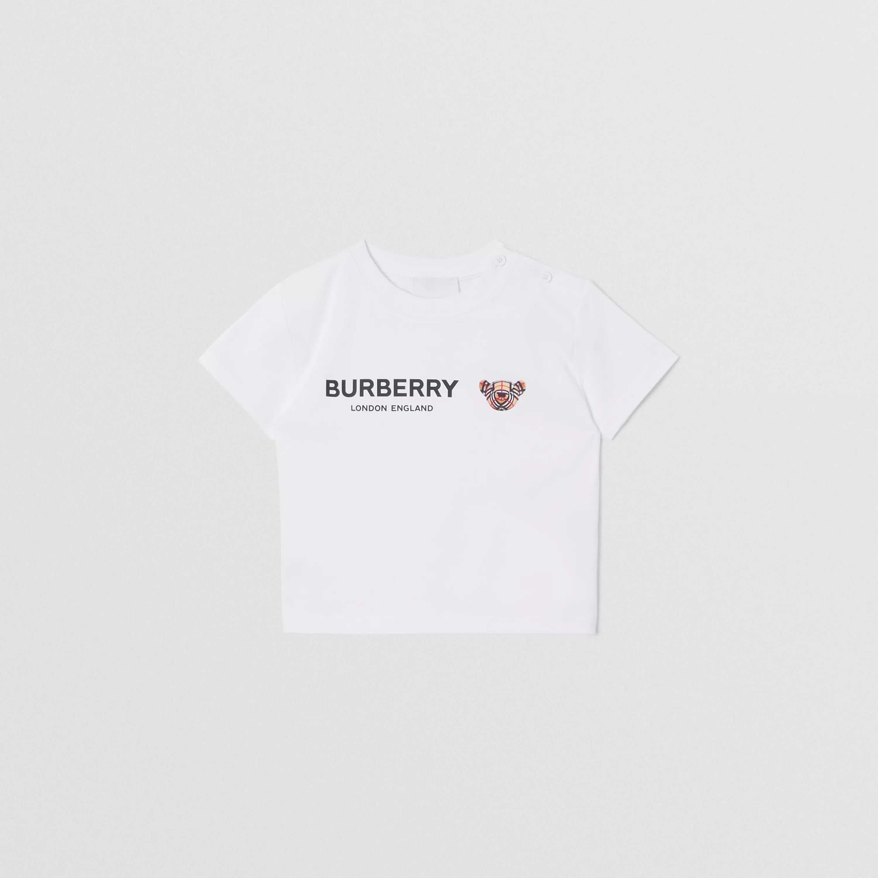 Baby Boys & Girls White Logo Cotton T-Shirt