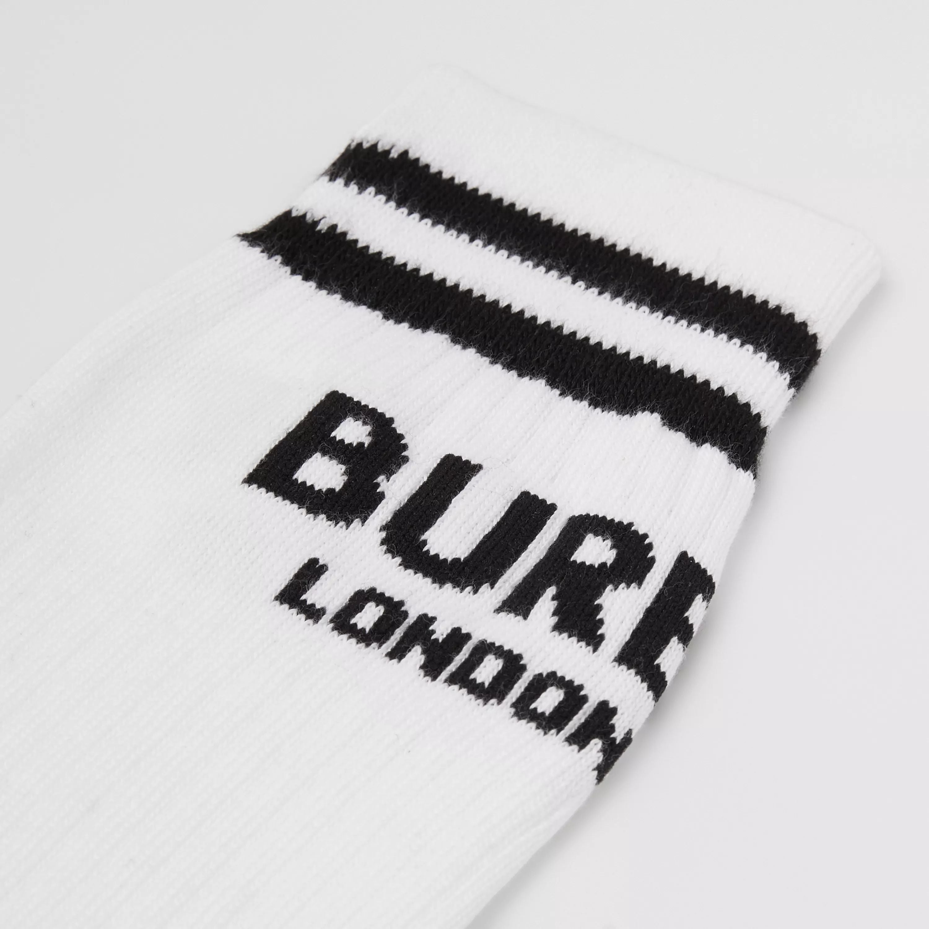 Boys Black & White Logo Cotton Socks (2 Pack)