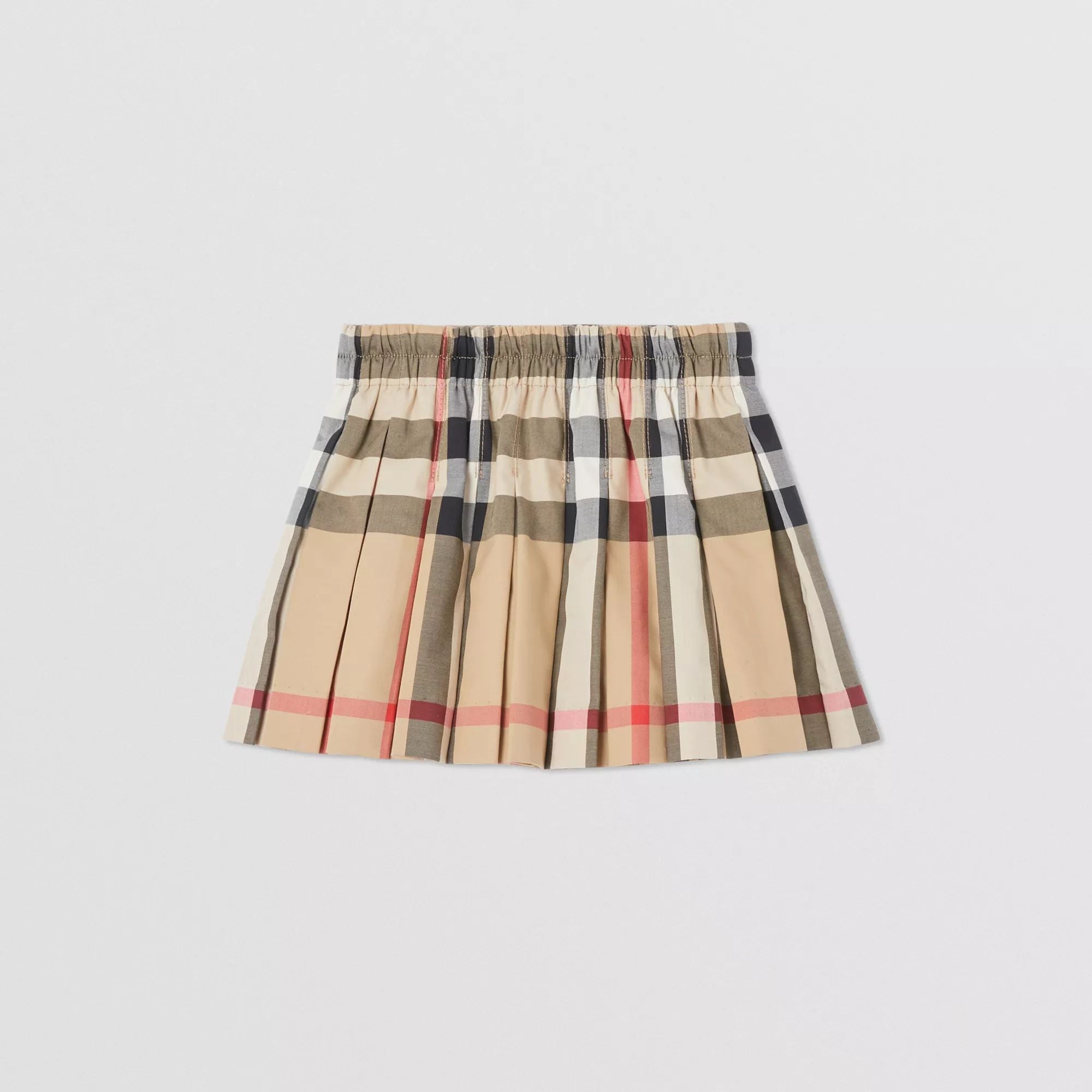 Baby Girls Beige Check Cotton Skirt