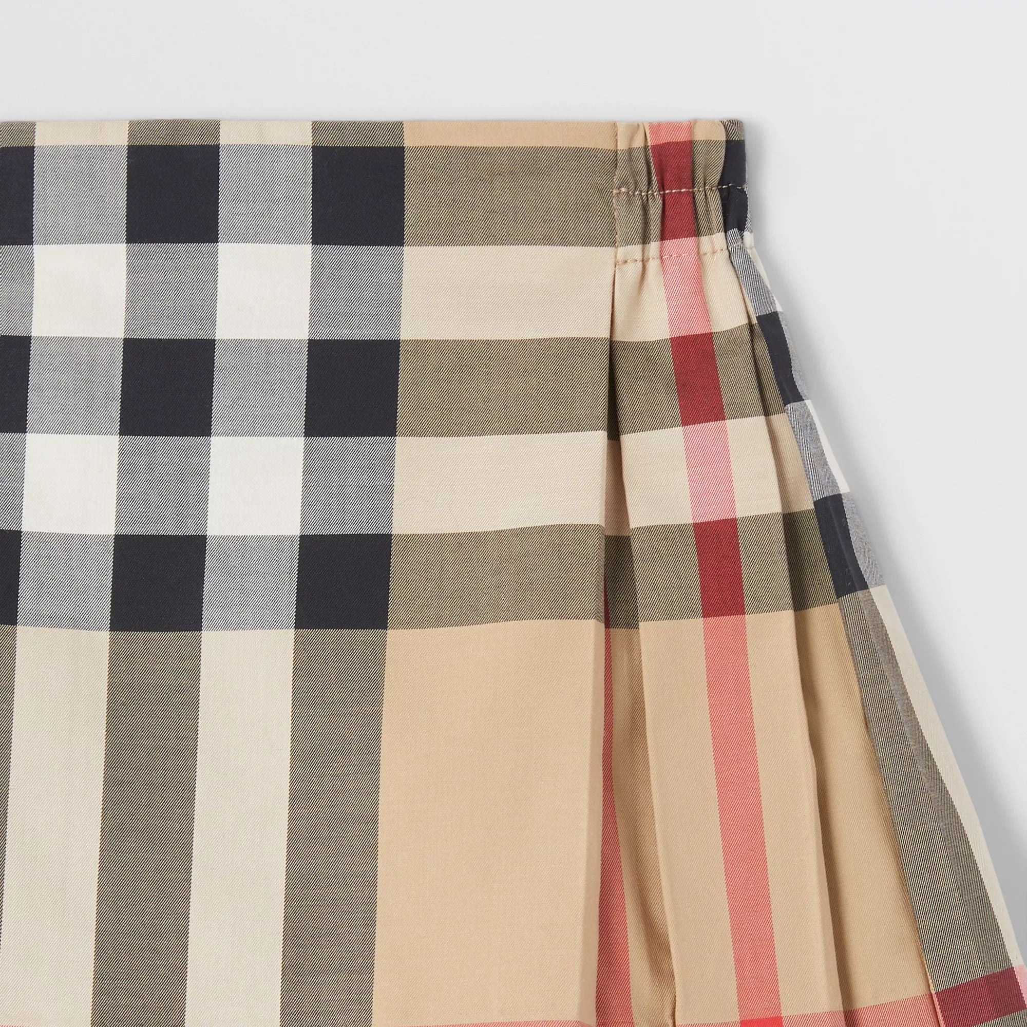 Baby Girls Beige Check Cotton Skirt