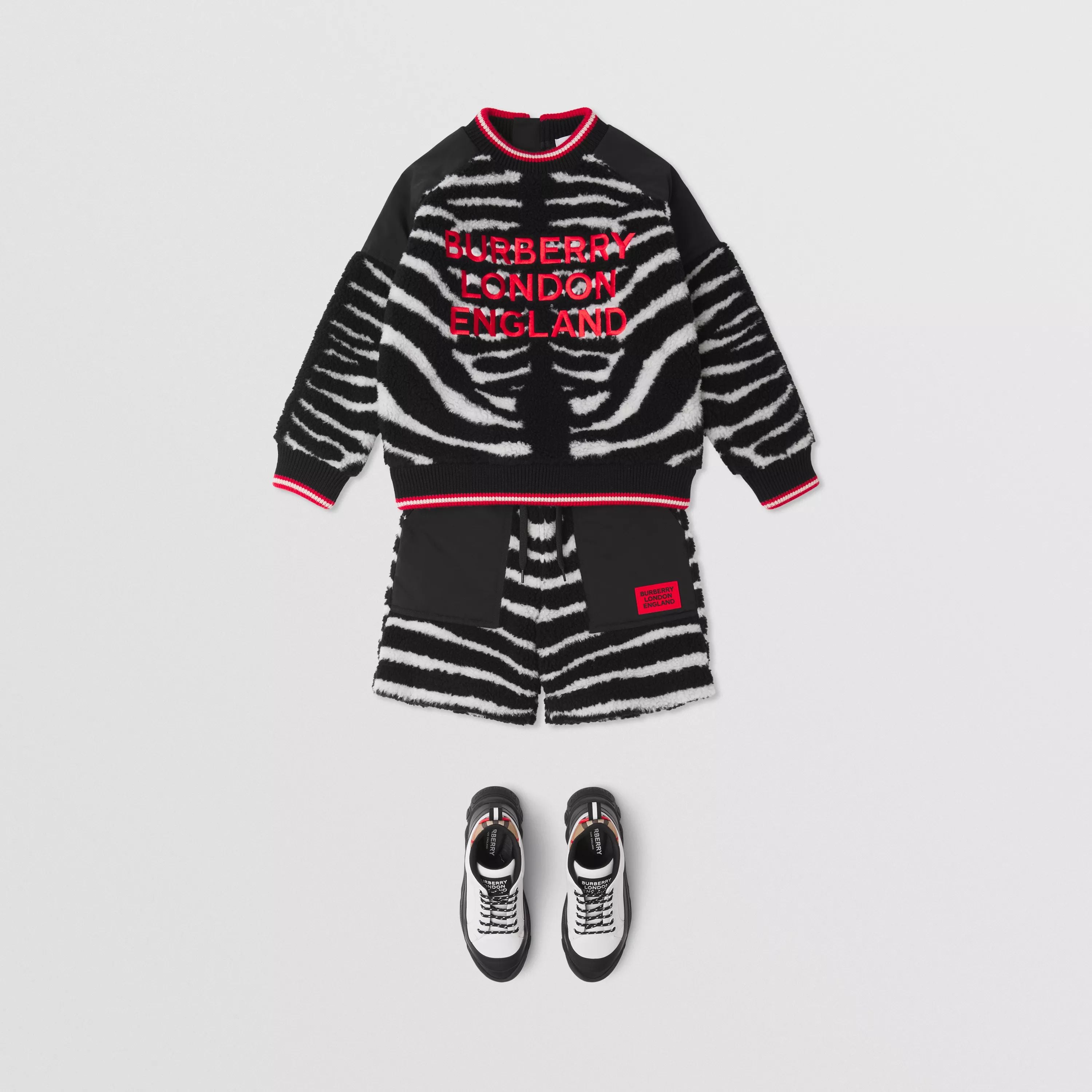 Boys Black Zebra Pattern Shorts