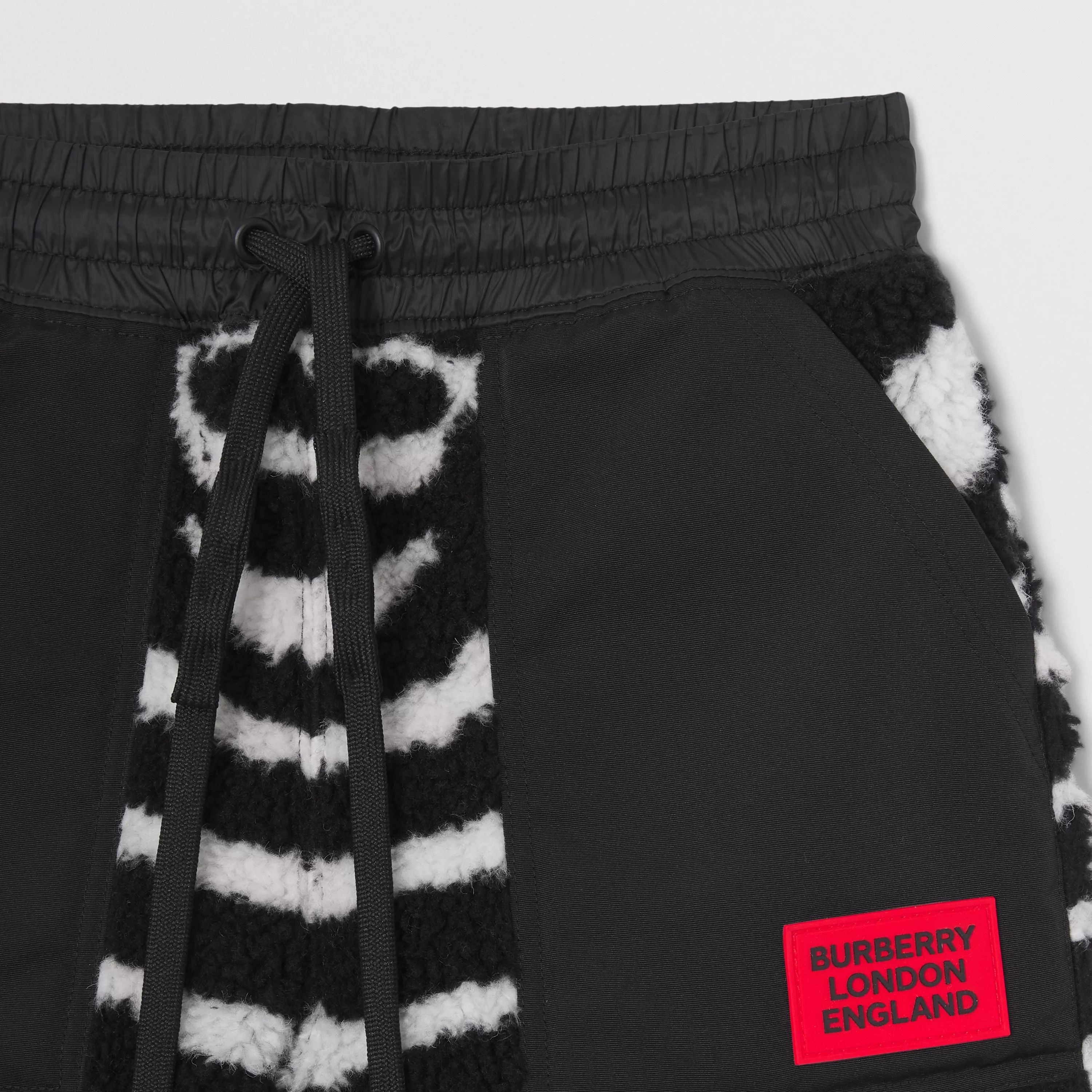 Boys Black Zebra Pattern Shorts