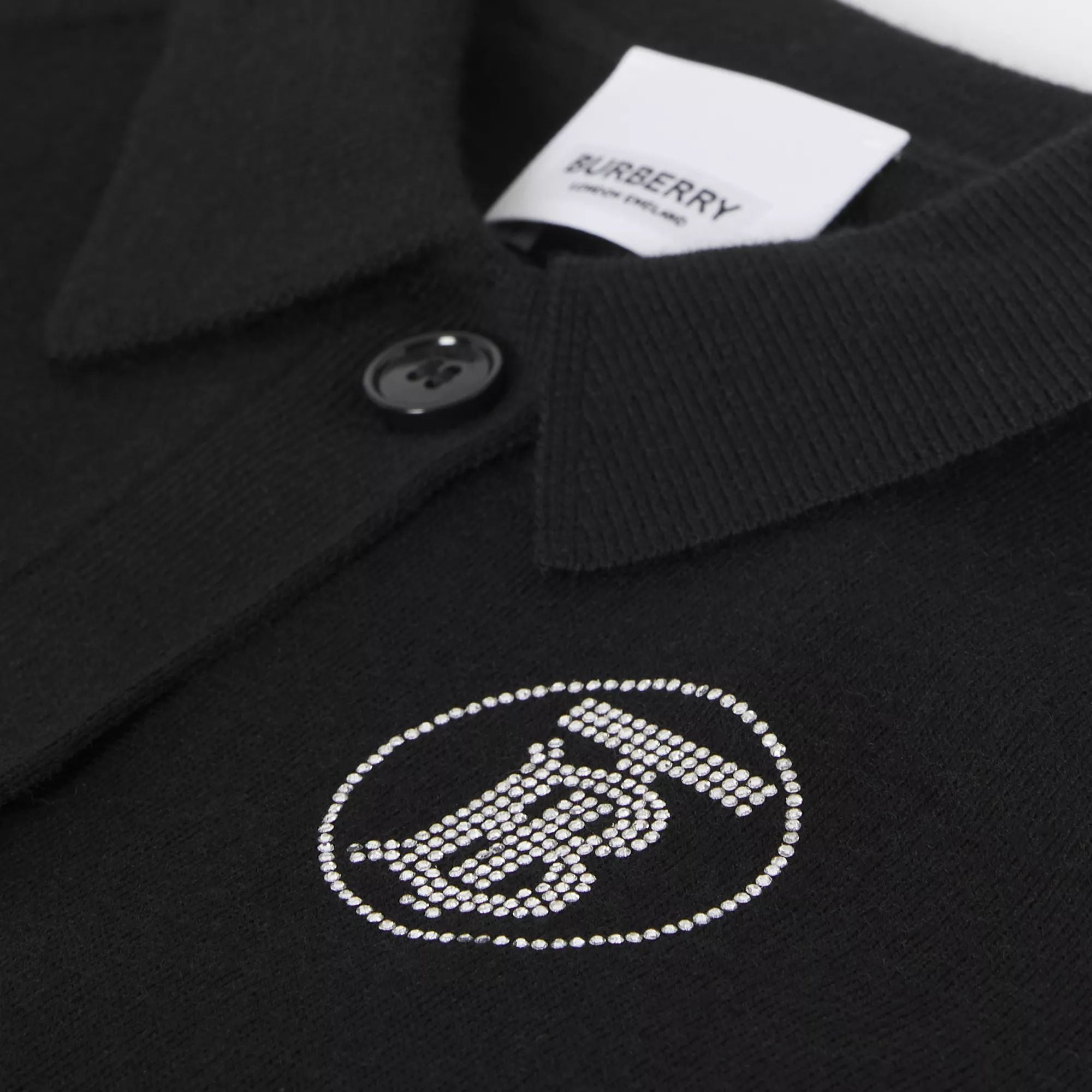 Girls Black Logo Wool Cardigan