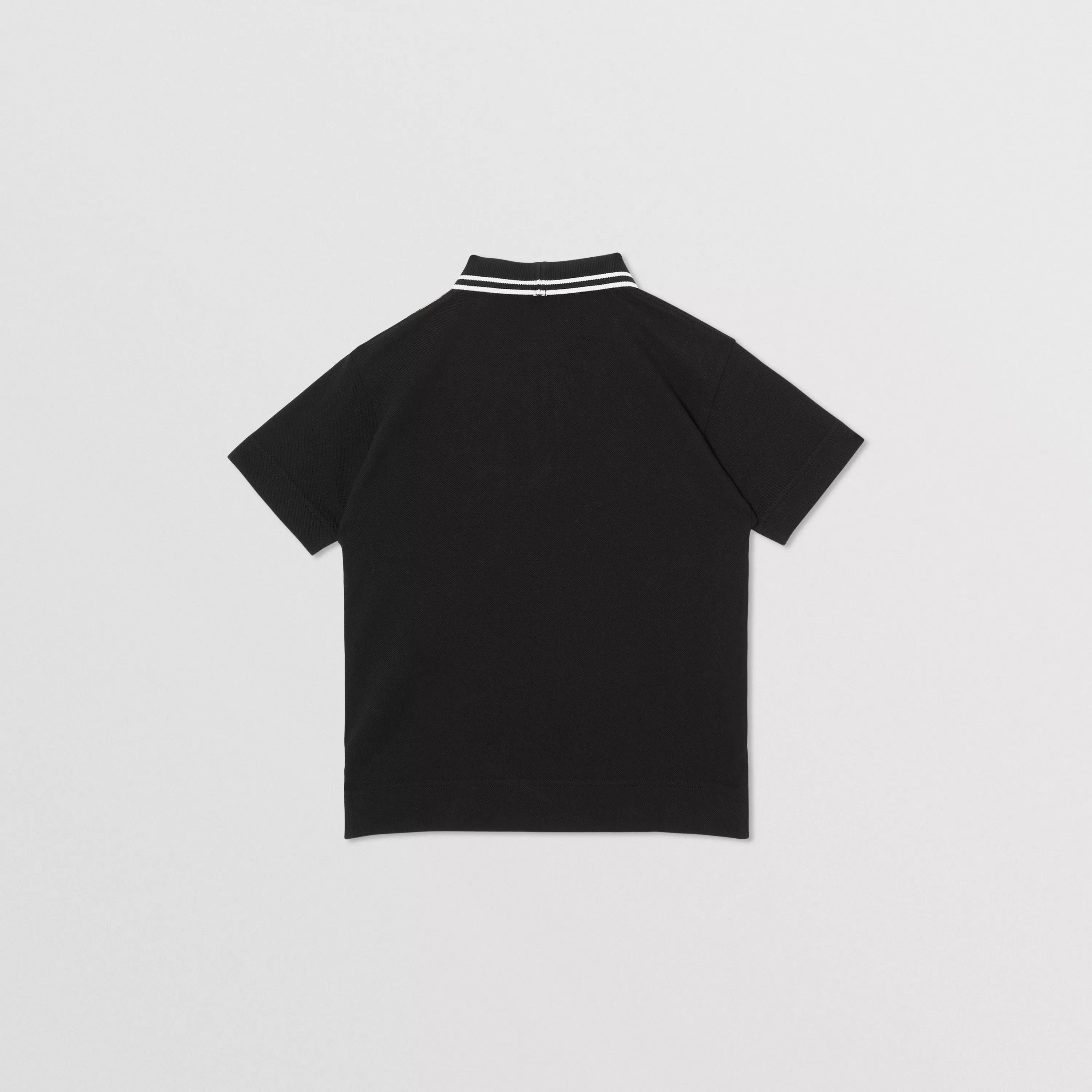 Boys Black Cotton Polo Shirt