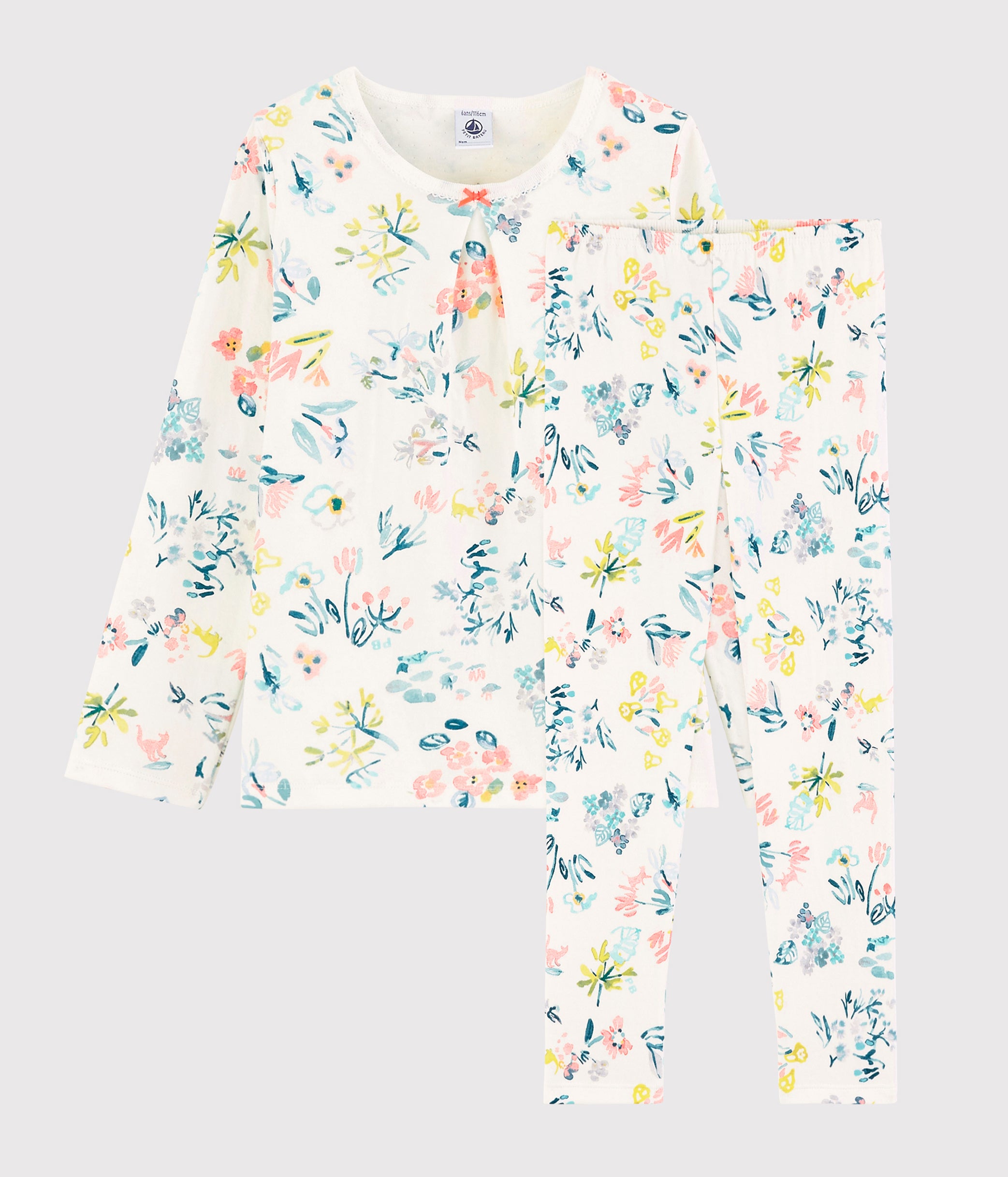 Girls White Printing Cotton Nightwear Set
