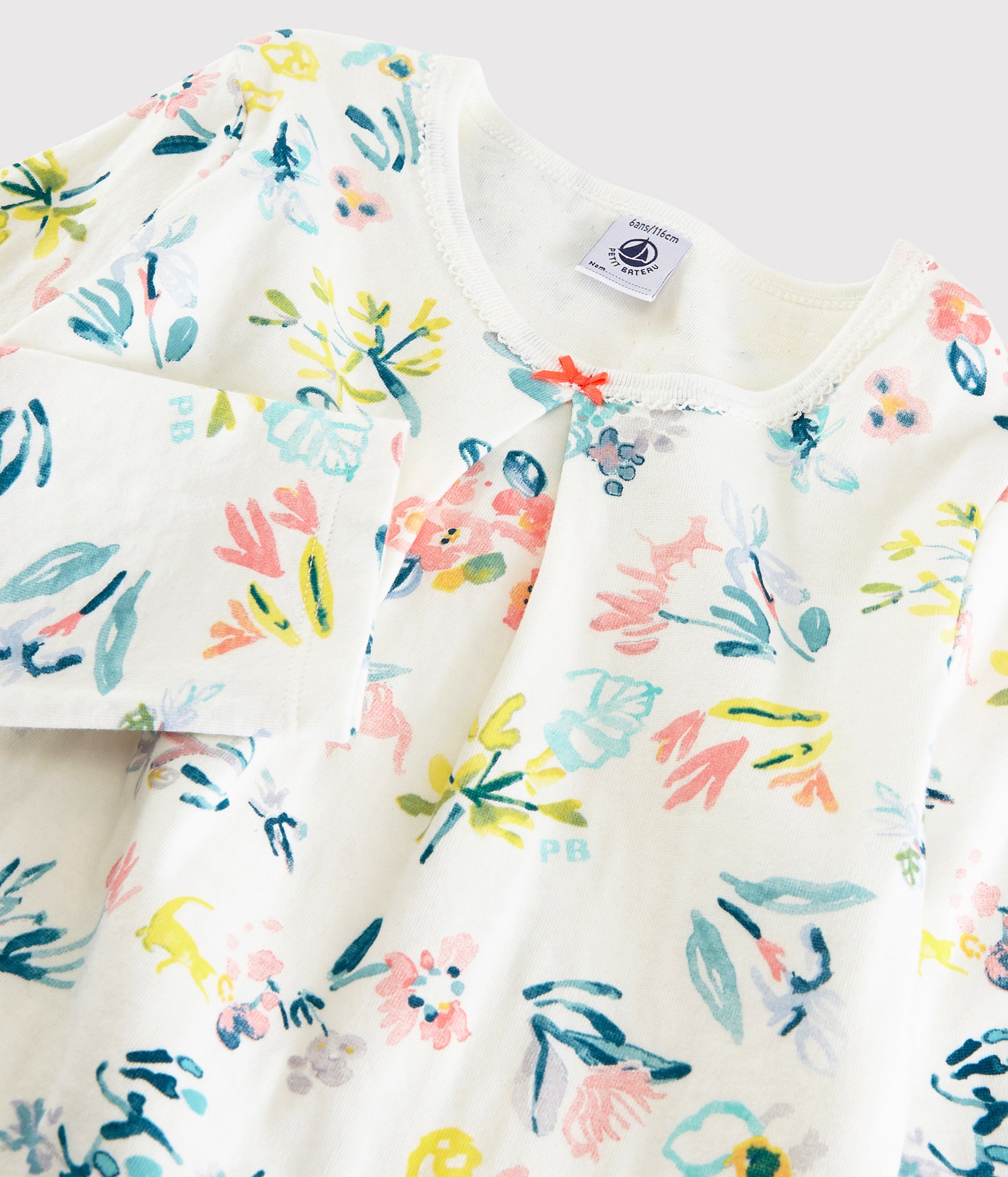 Girls White Printing Cotton Nightwear Set