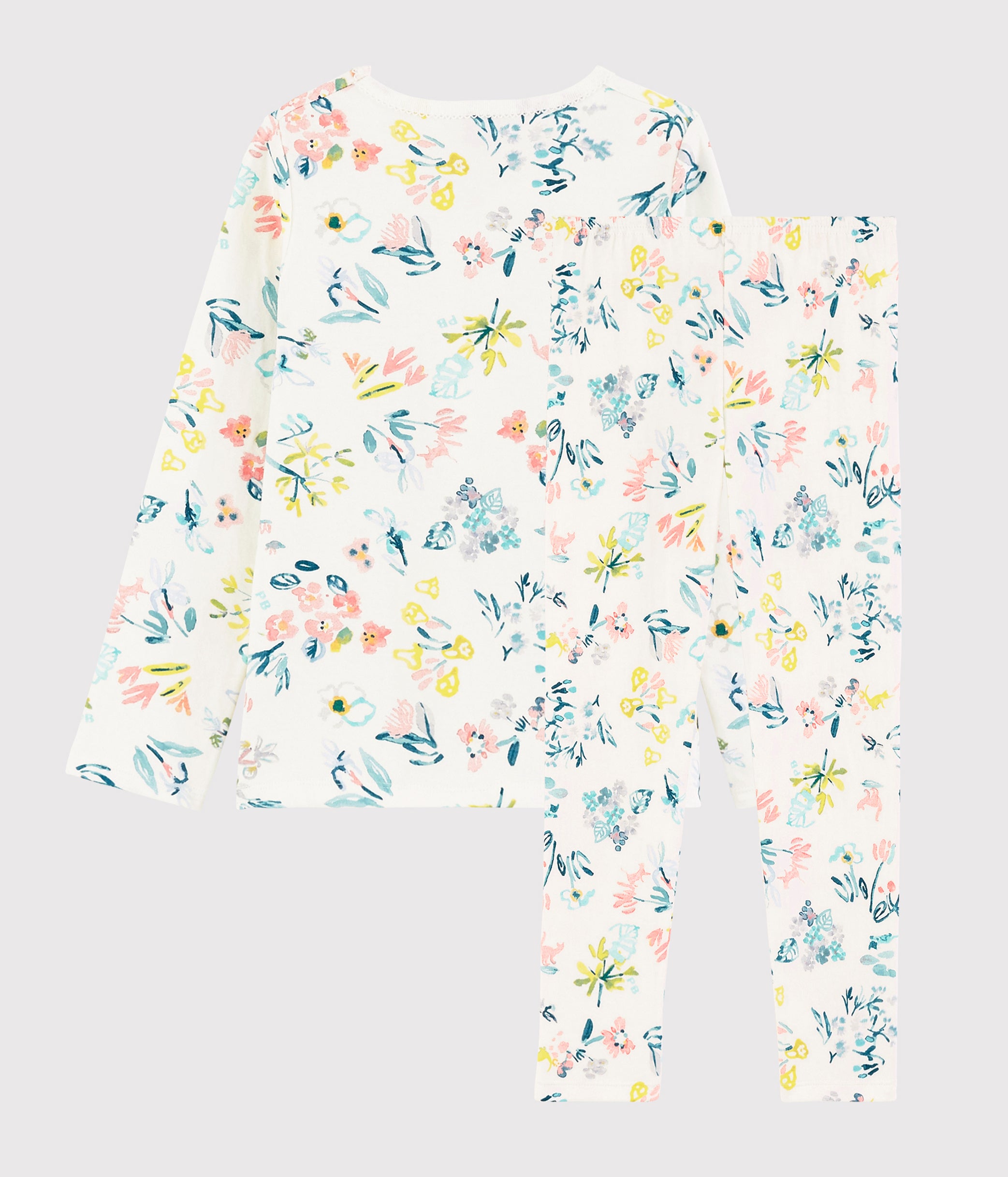 Girls White Printing Cotton Nightwear Set