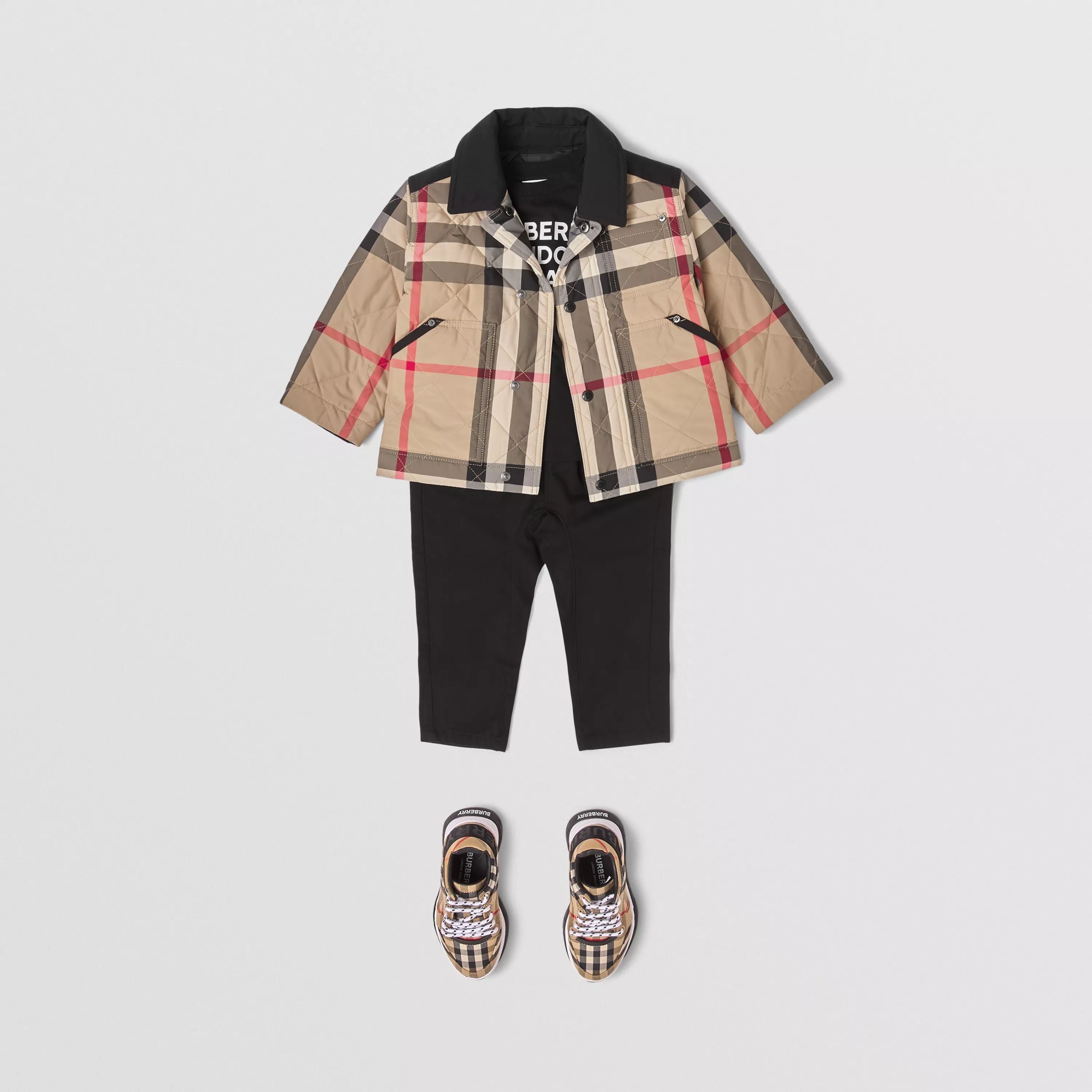 Baby Boys Beige Stripes Coat