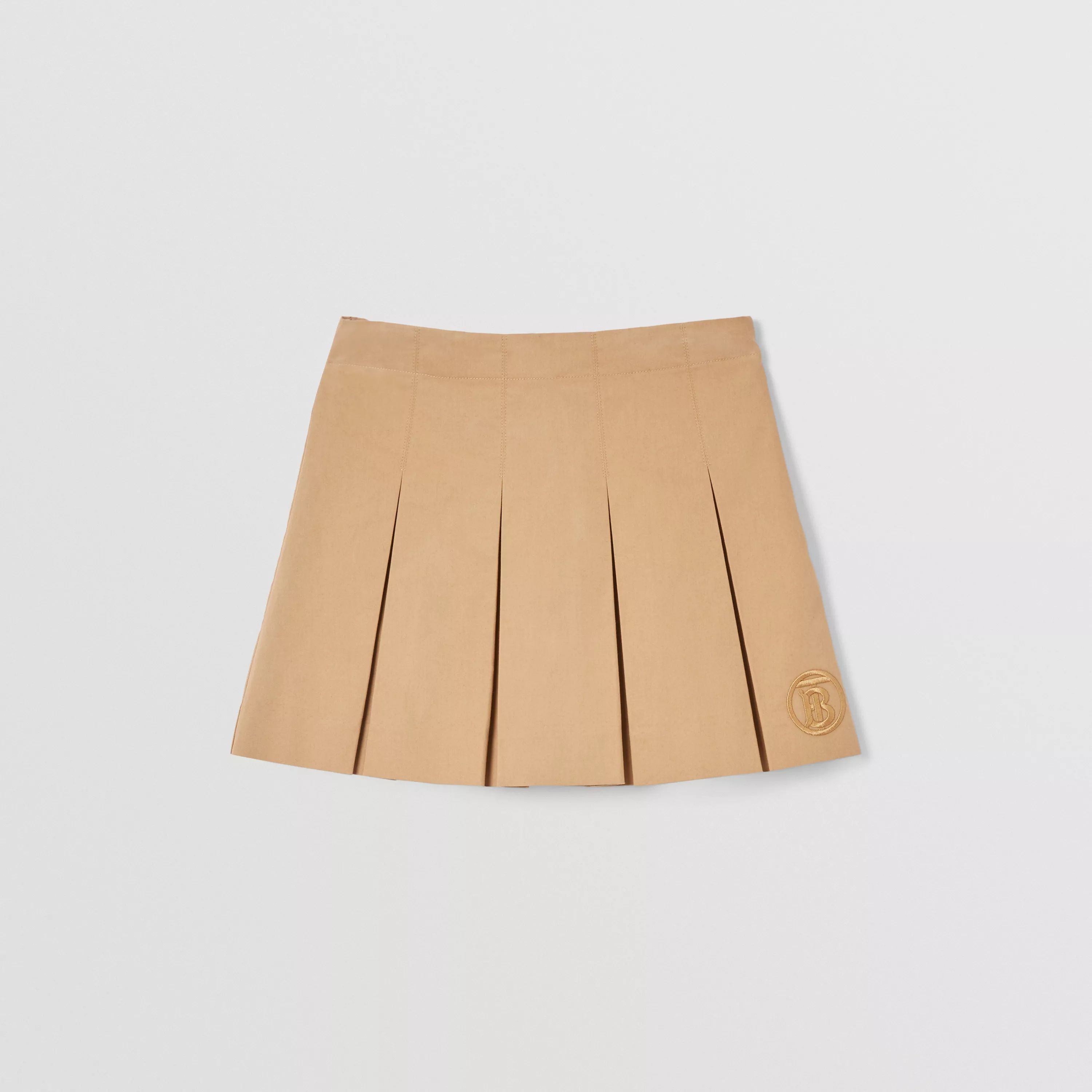 Girls Beige Logo Cotton Skirt