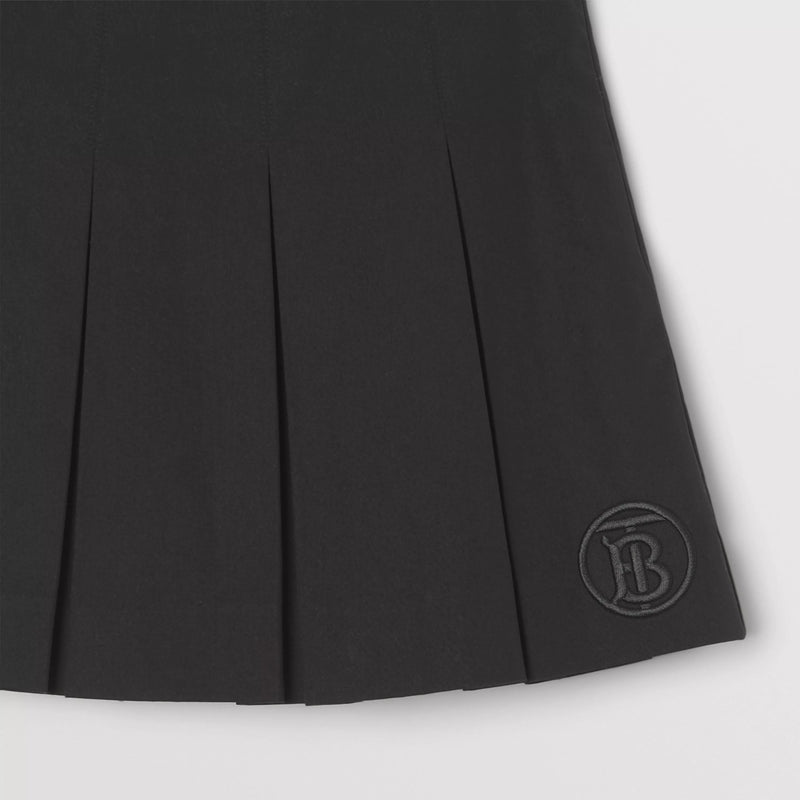 Girls Black Logo Cotton Skirt