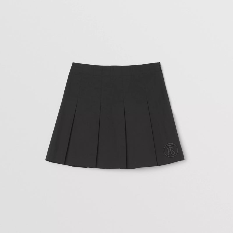 Girls Black Logo Cotton Skirt