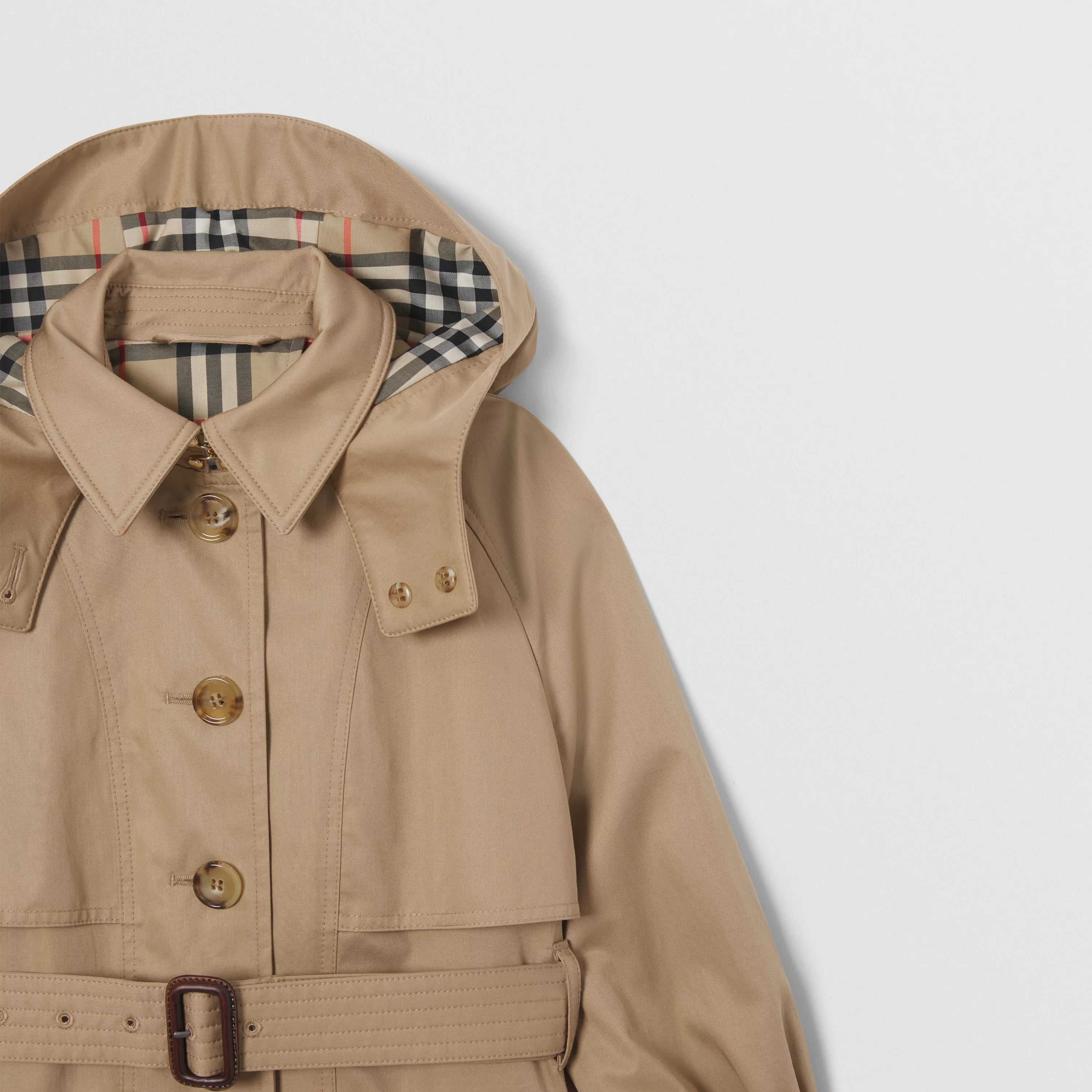 Girls Beige Hooded Coat