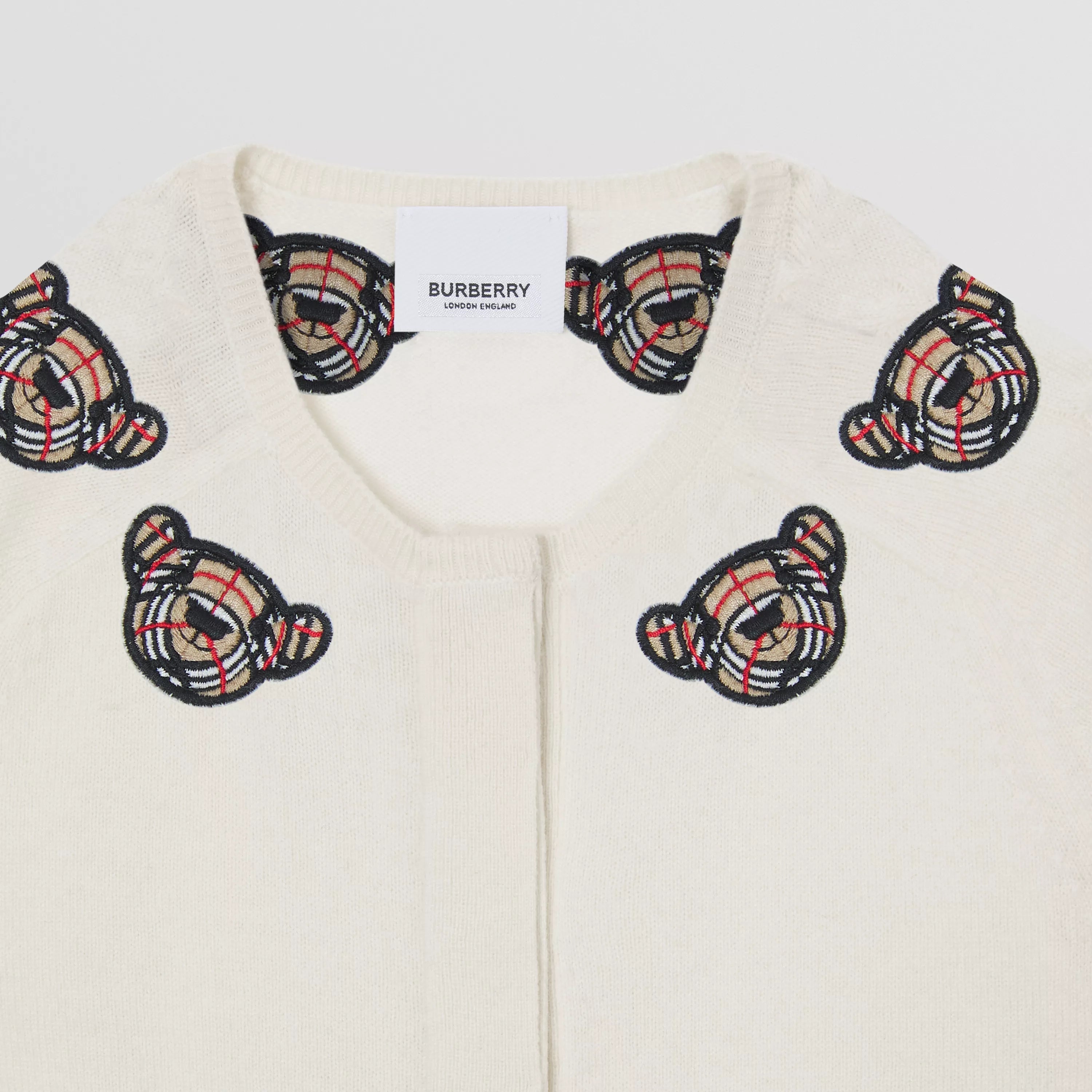 Girls Ivory Embroidered Wool Cardigan