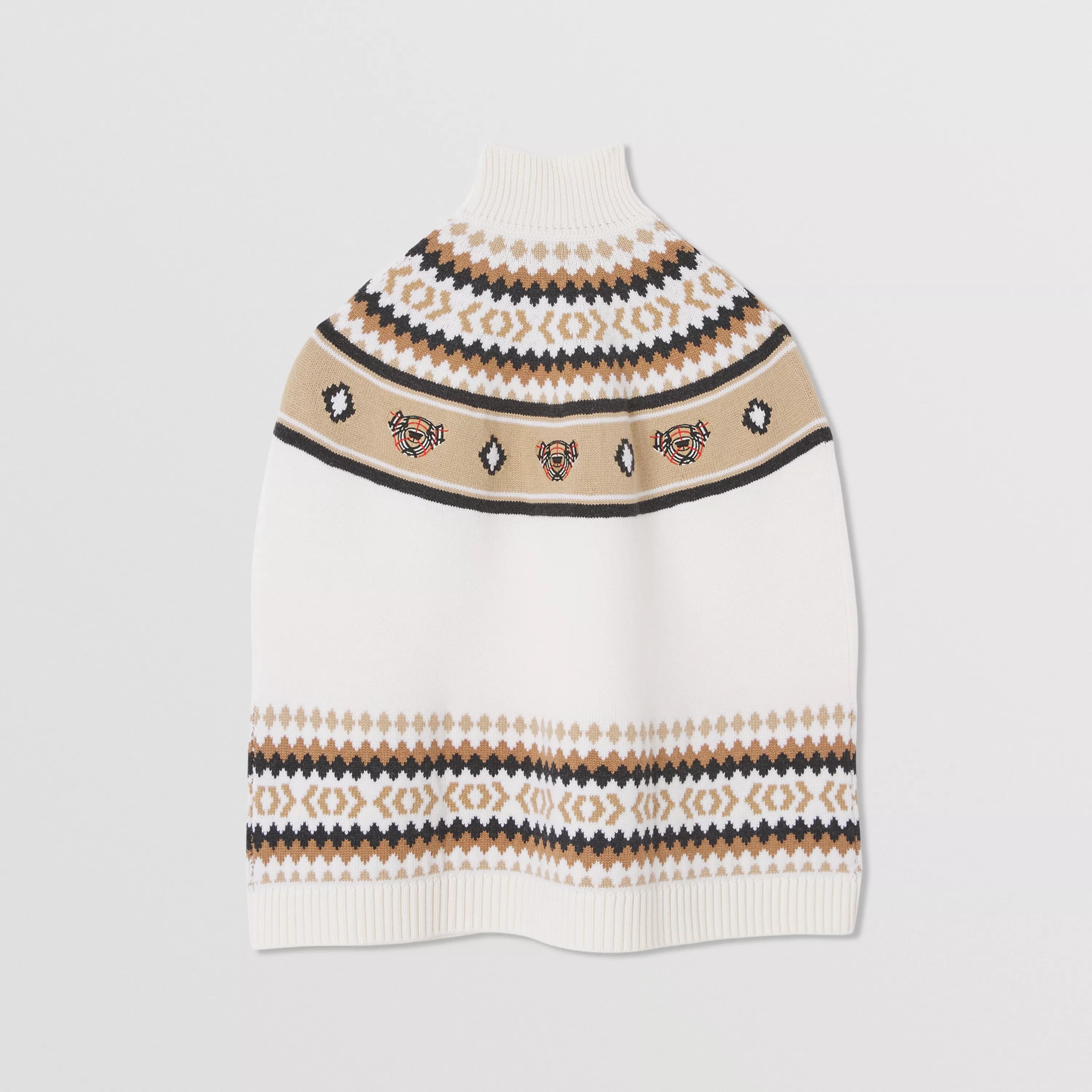Girls Camel Embroidered Wool Cape