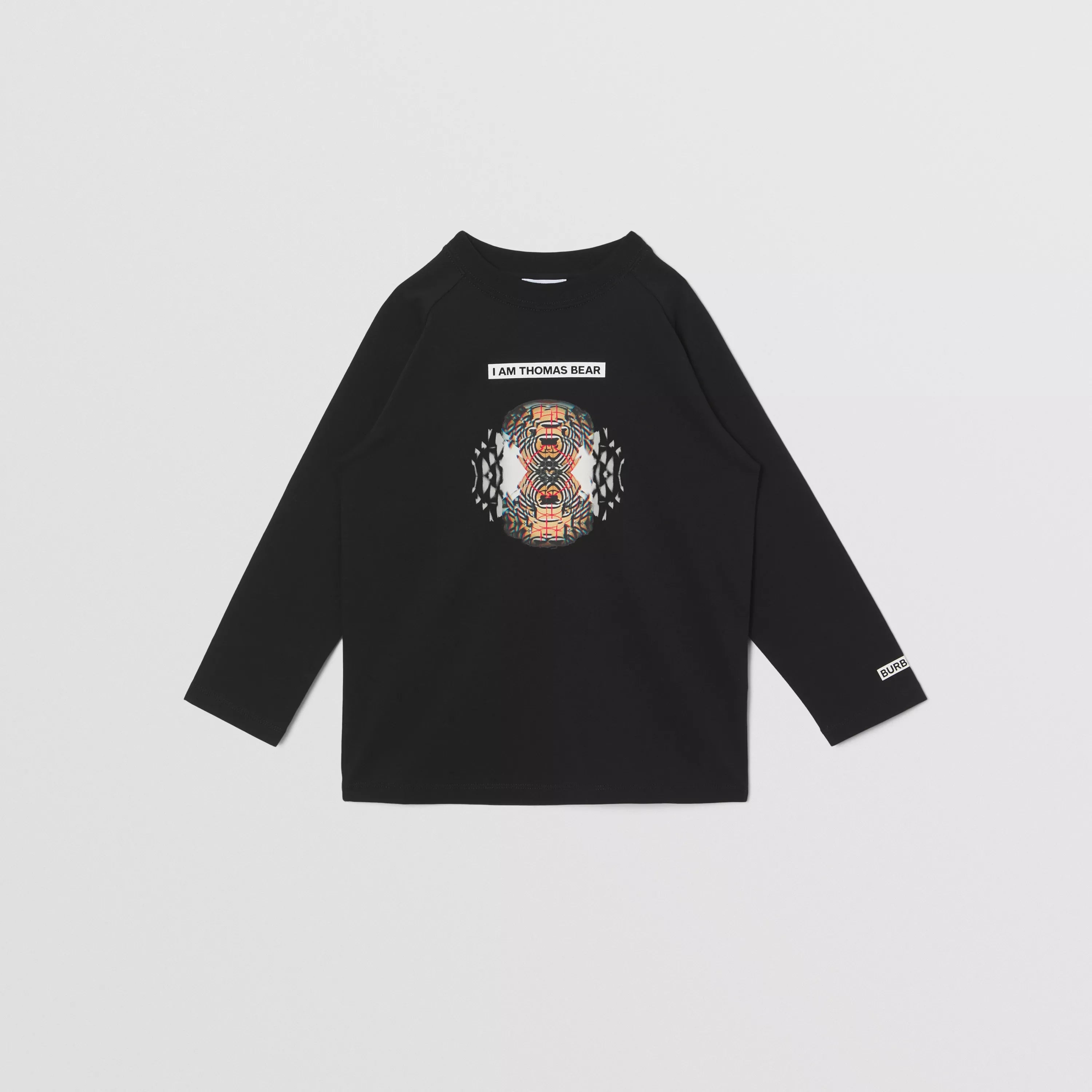 Boys & Girls Black Printed Cotton T-Shirt