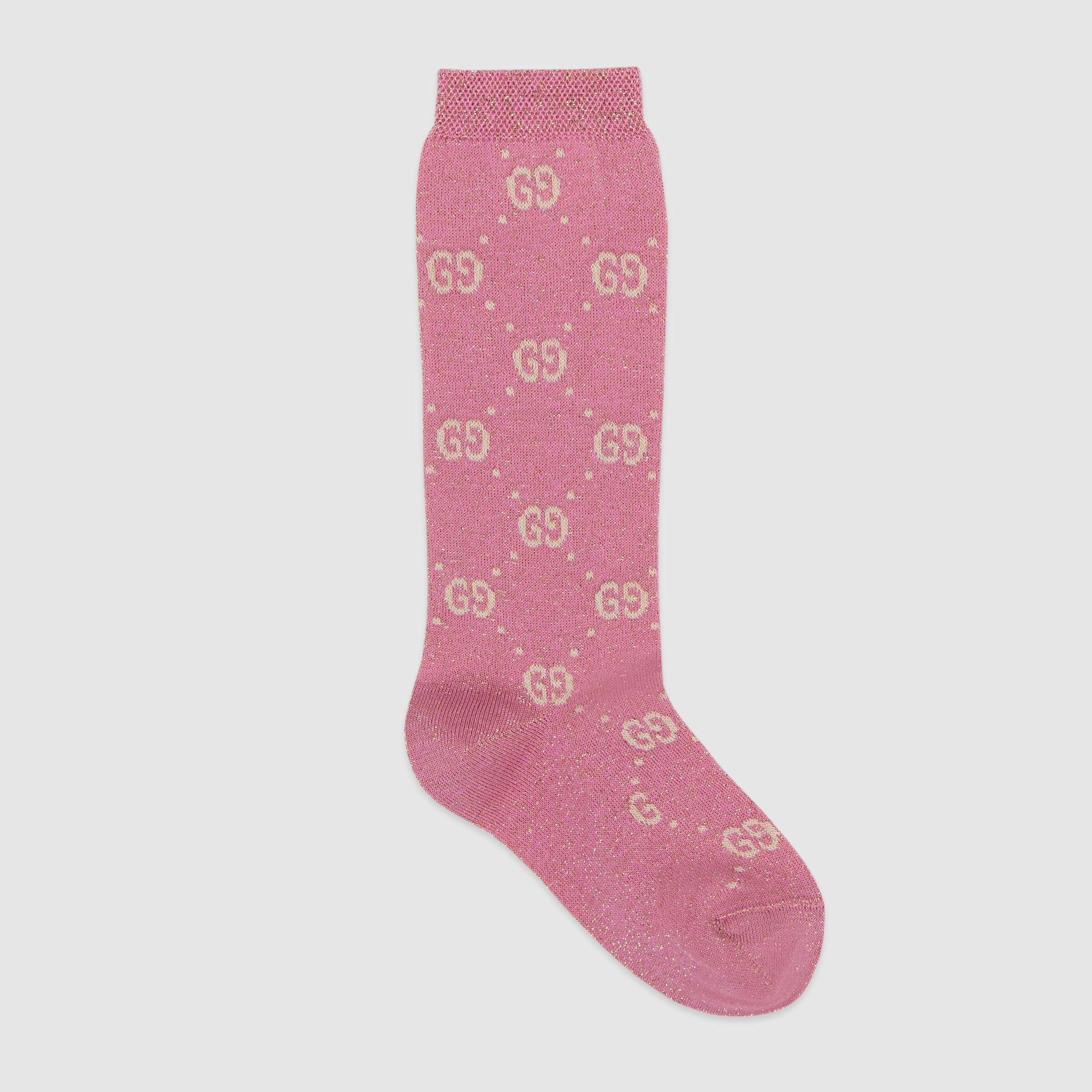 Girls Pink GG Logo Socks