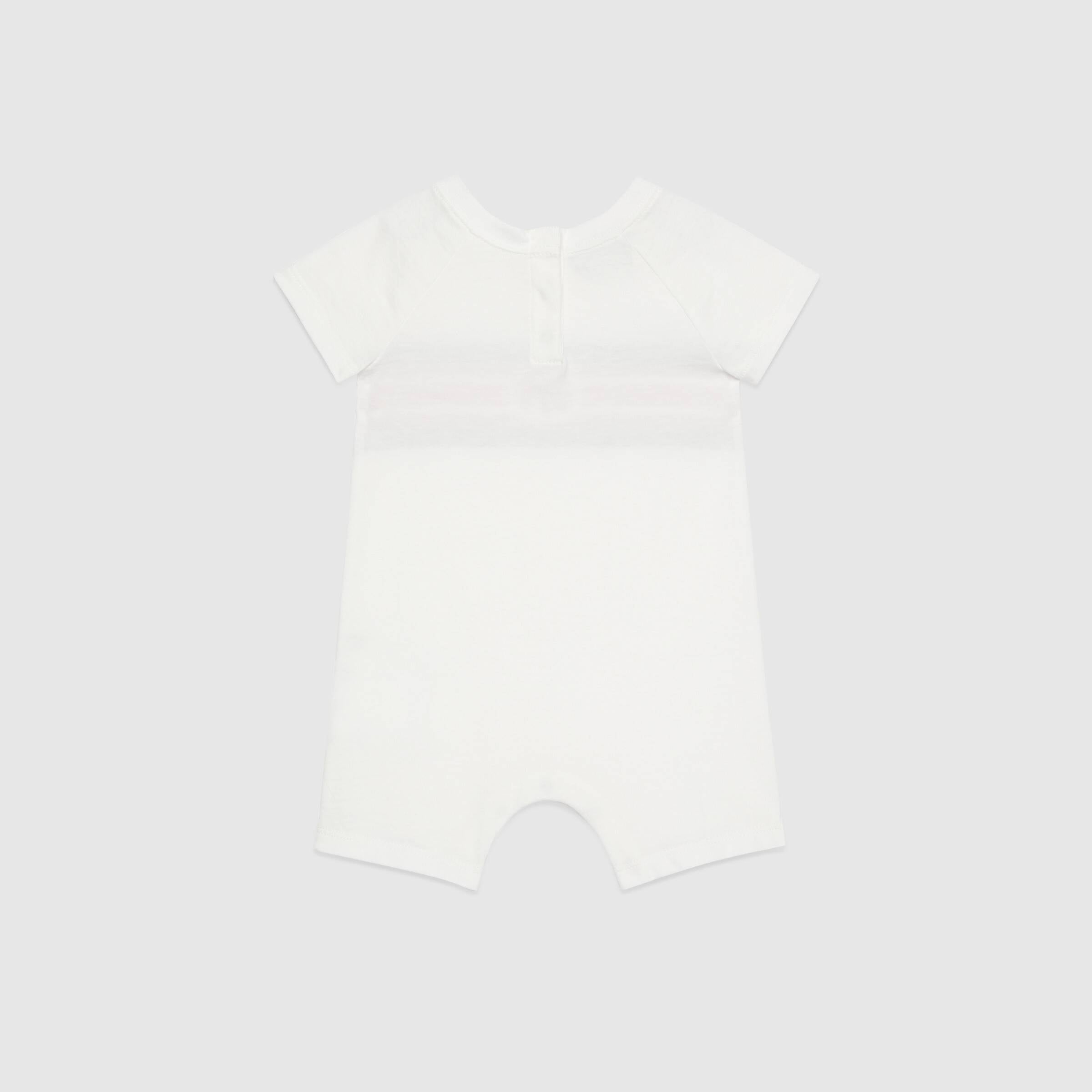Baby Boys White Logo Cotton Babysuit