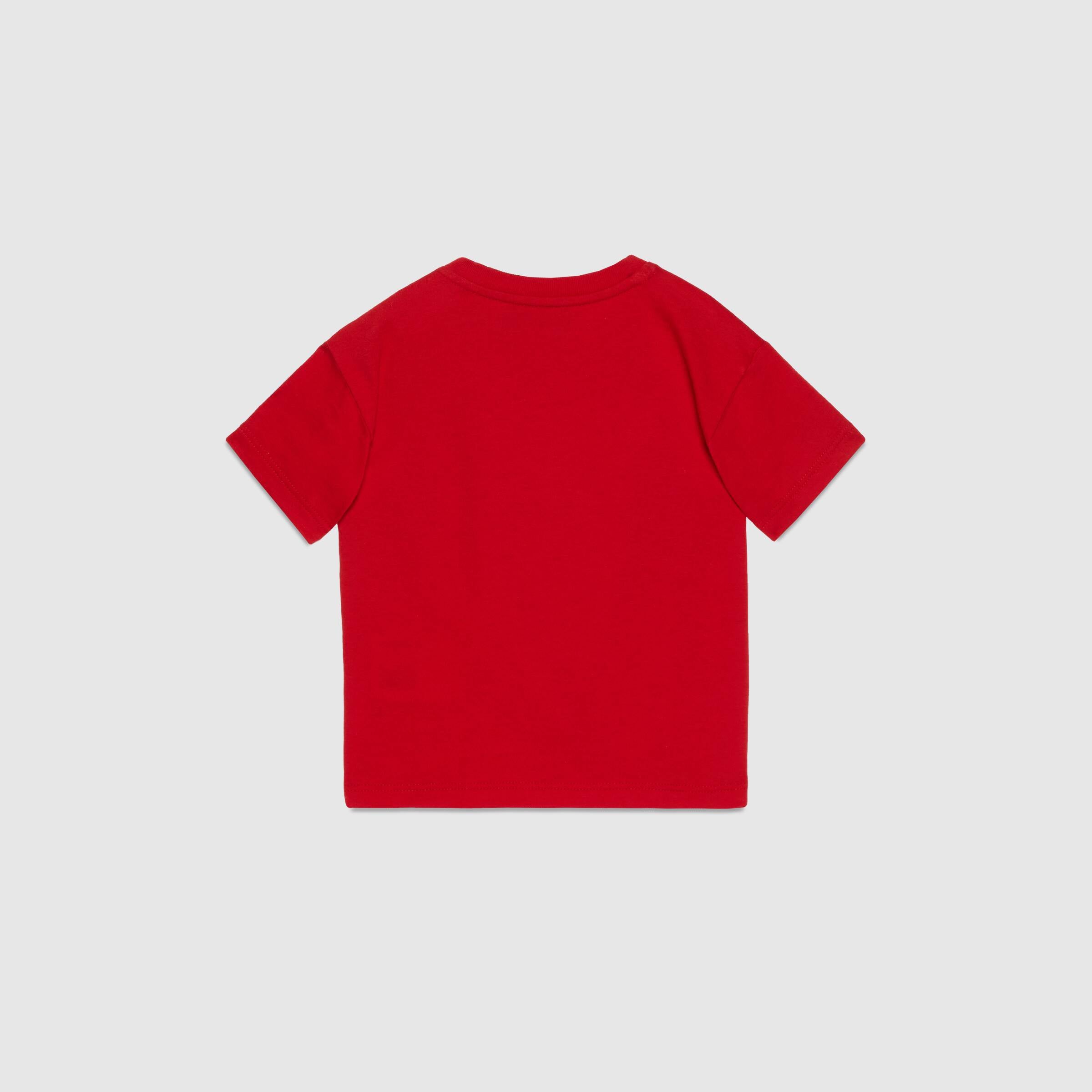 Baby Boys Red Printed Cotton T-Shirt