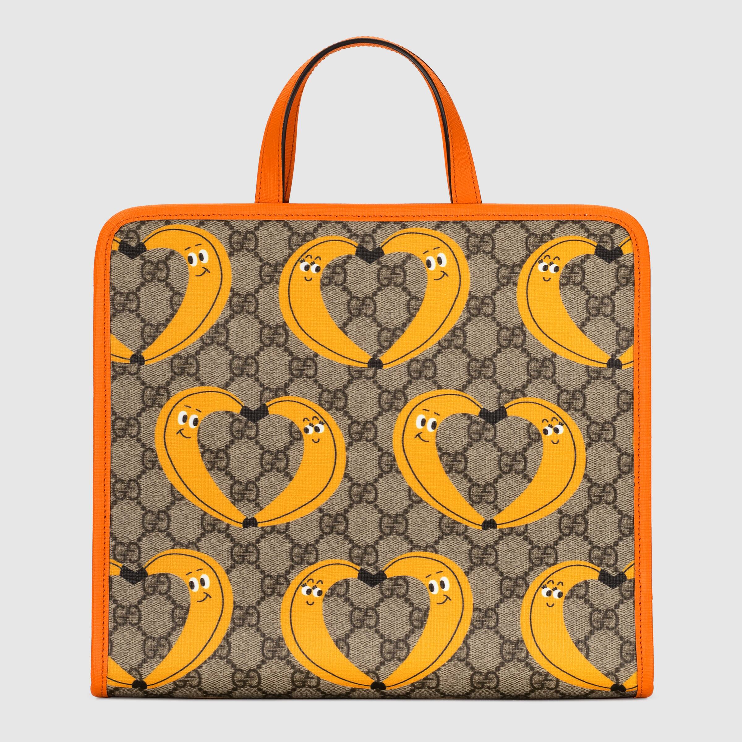 Girls Beige Banana Printed Handbag