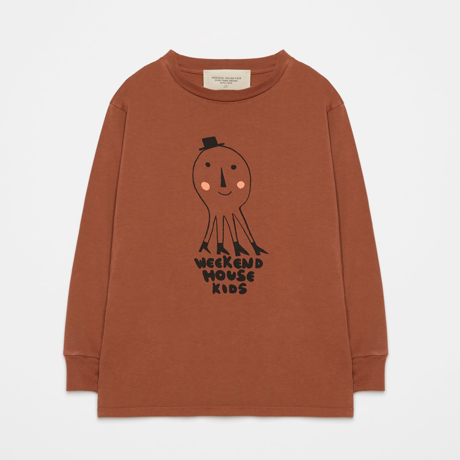 Boys & Girls Brown Printed Cotton Sweatshirt