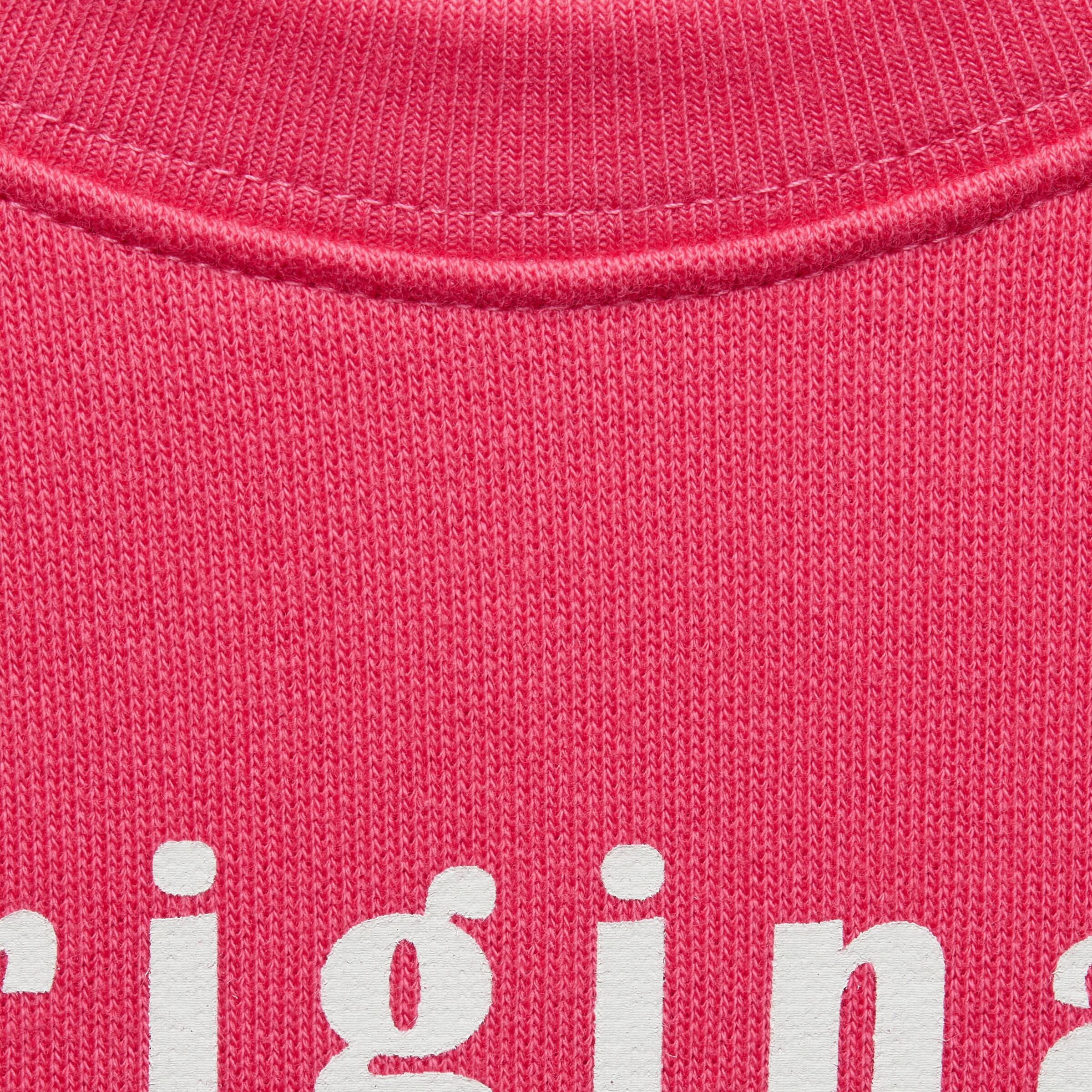 Girls Pink Logo Cotton Sweatshirt