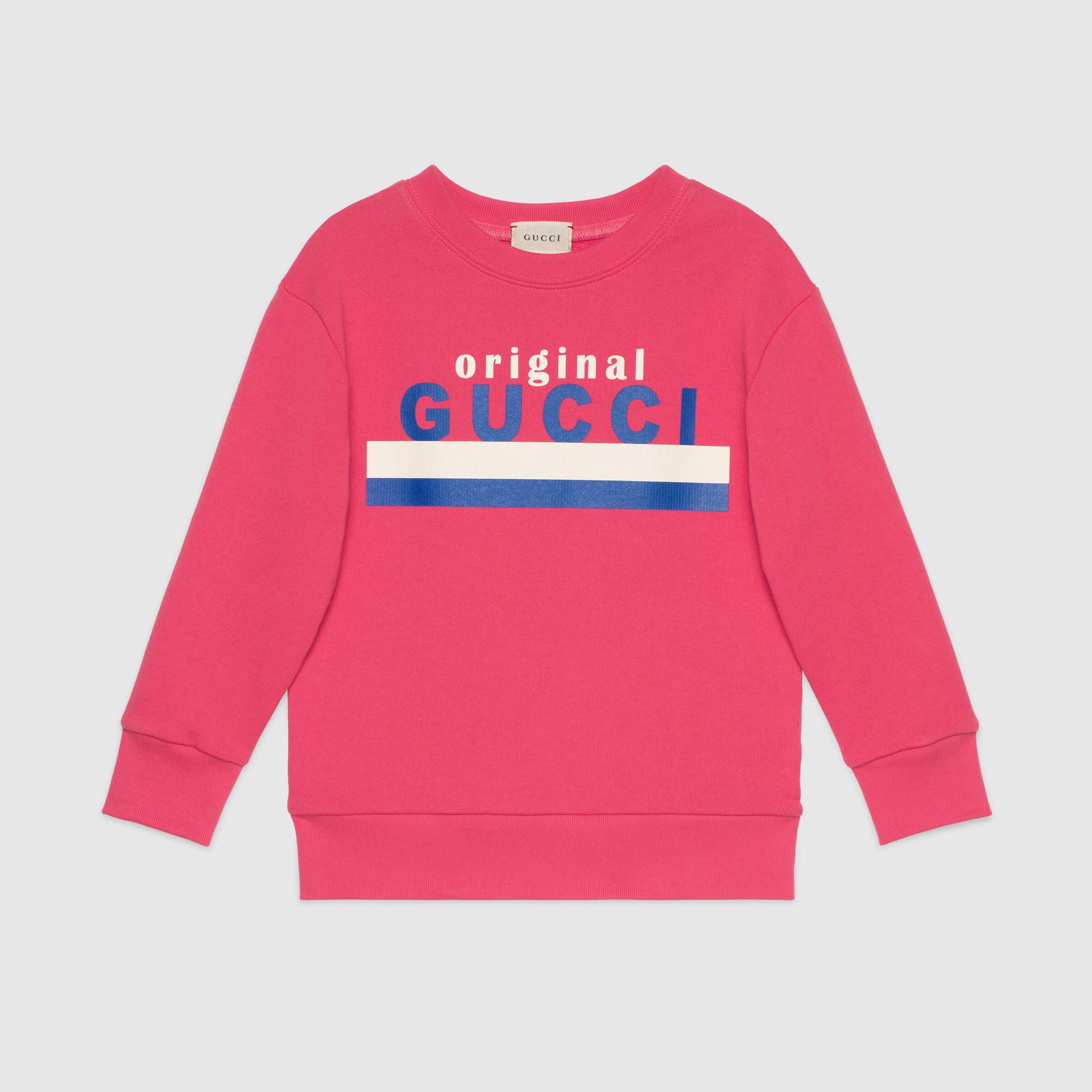 Girls Pink Logo Cotton Sweatshirt