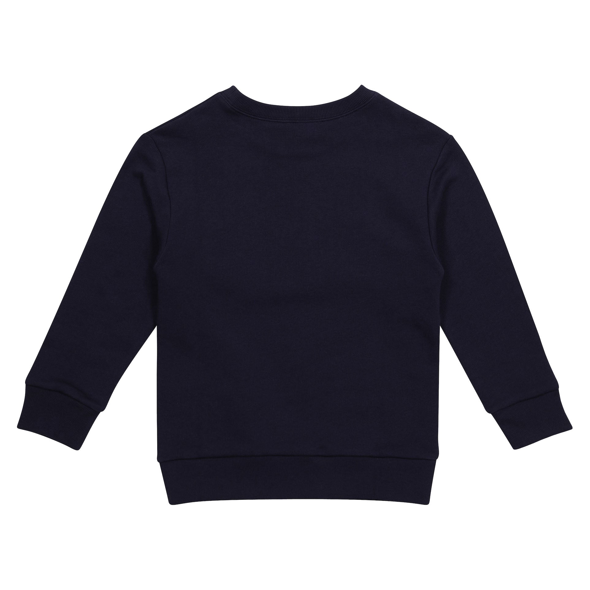 Boys Navy Logo Cotton Sweatshirt