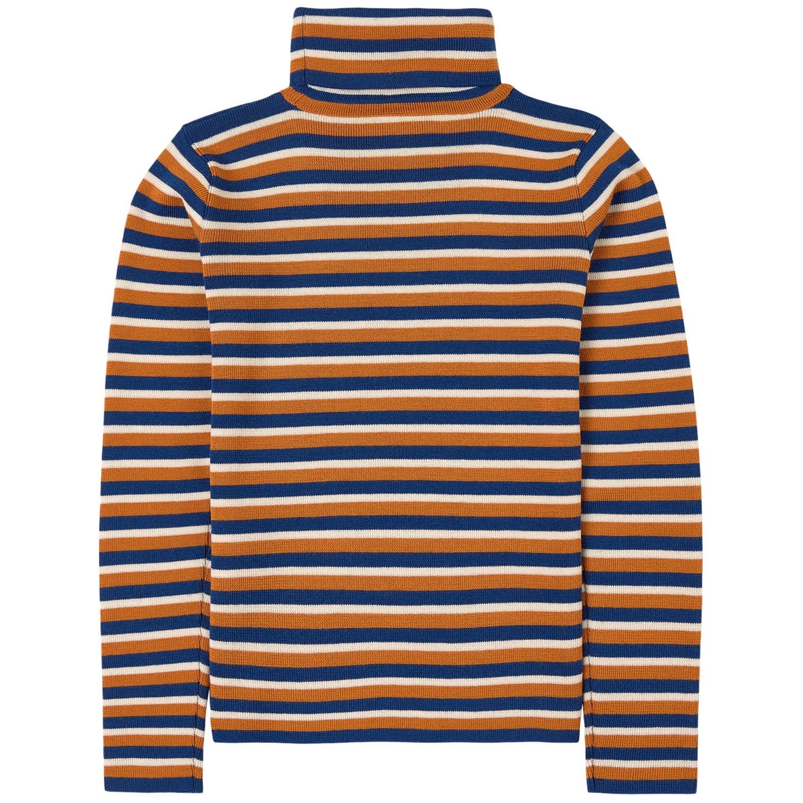 Boys Orange & Blue Stripes Wool Sweater
