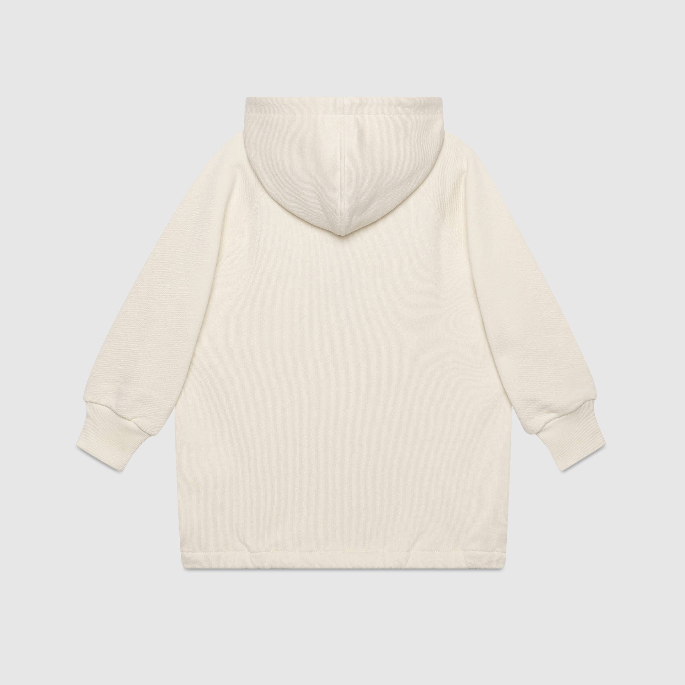 Boys White Hooded Cotton Sweatshirt