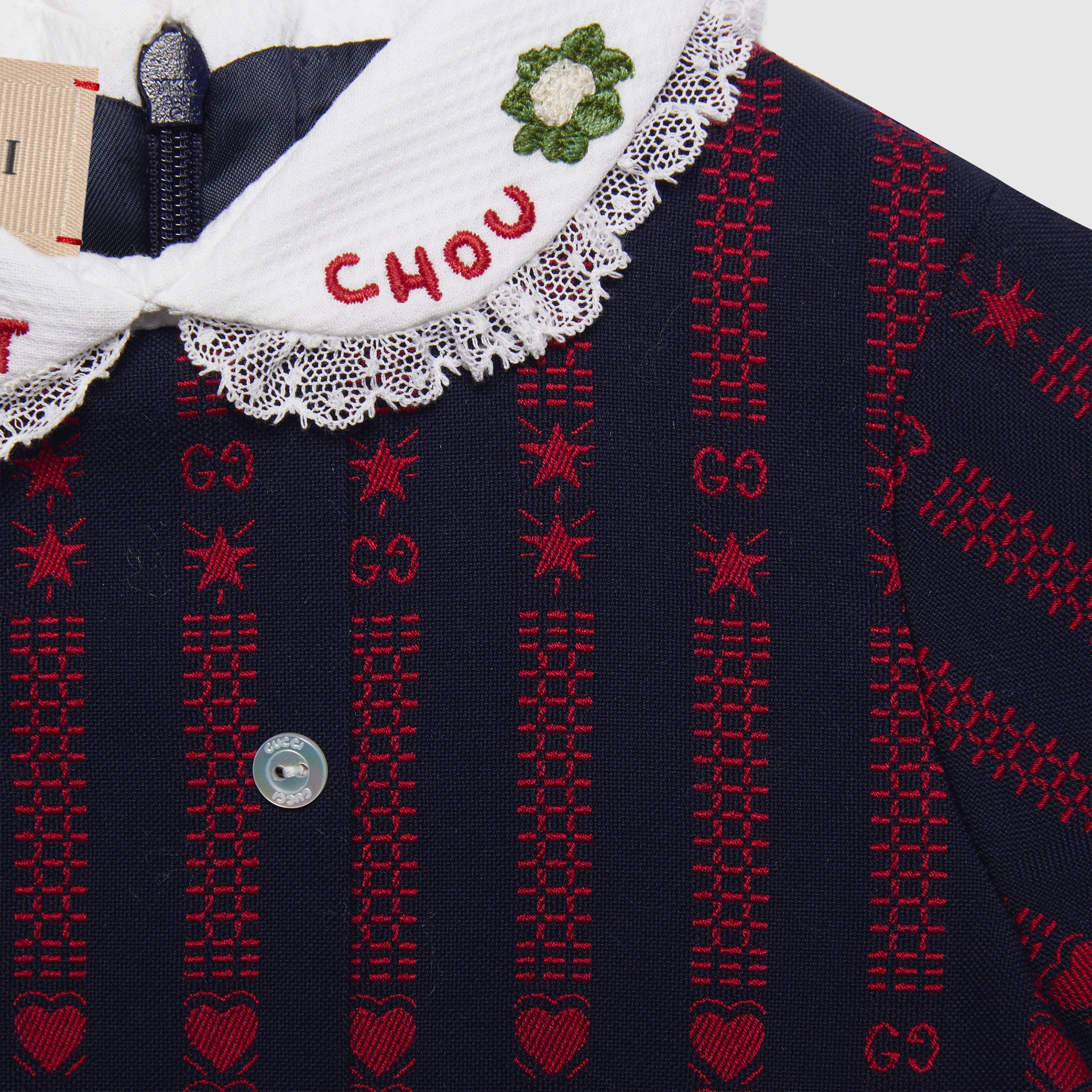 Baby Girls Navy Embroidered Cotton Dress