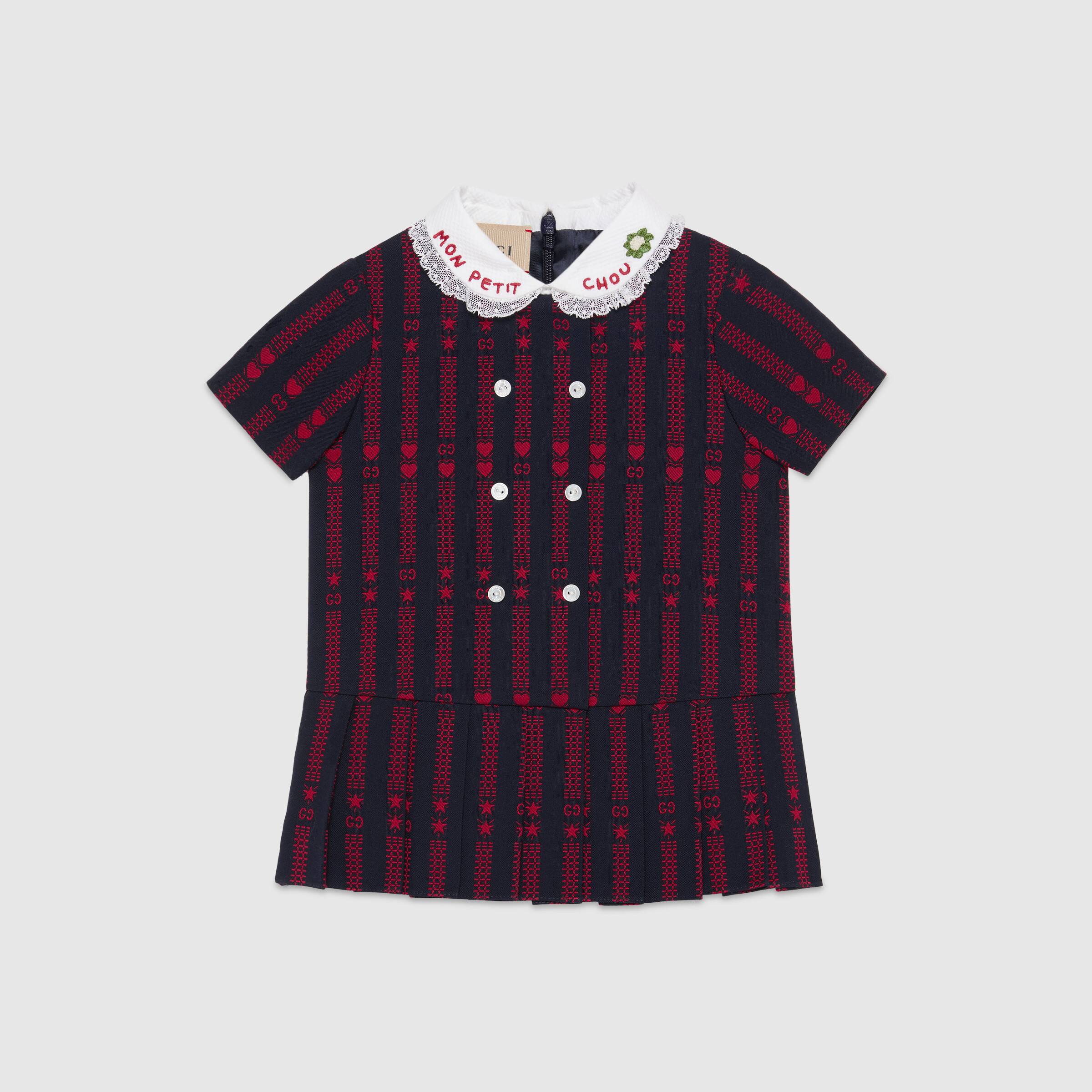 Baby Girls Navy Embroidered Cotton Dress