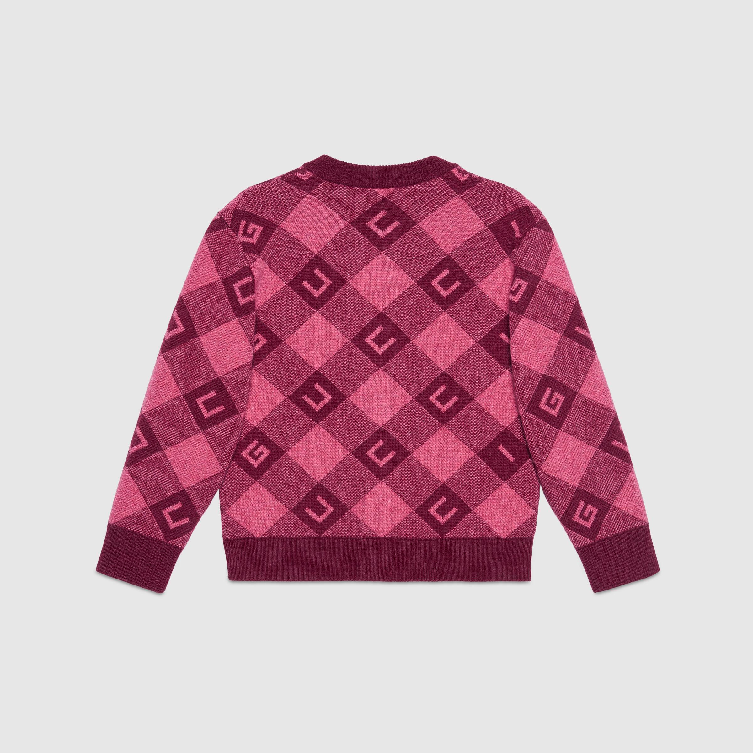Girls Pink Logo Wool Cardigan
