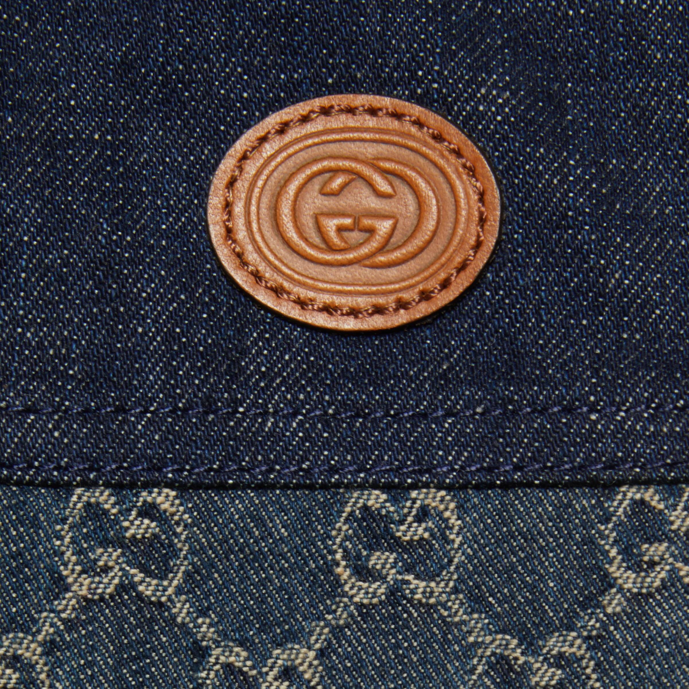 Girls Blue GG Logo Denim Dress