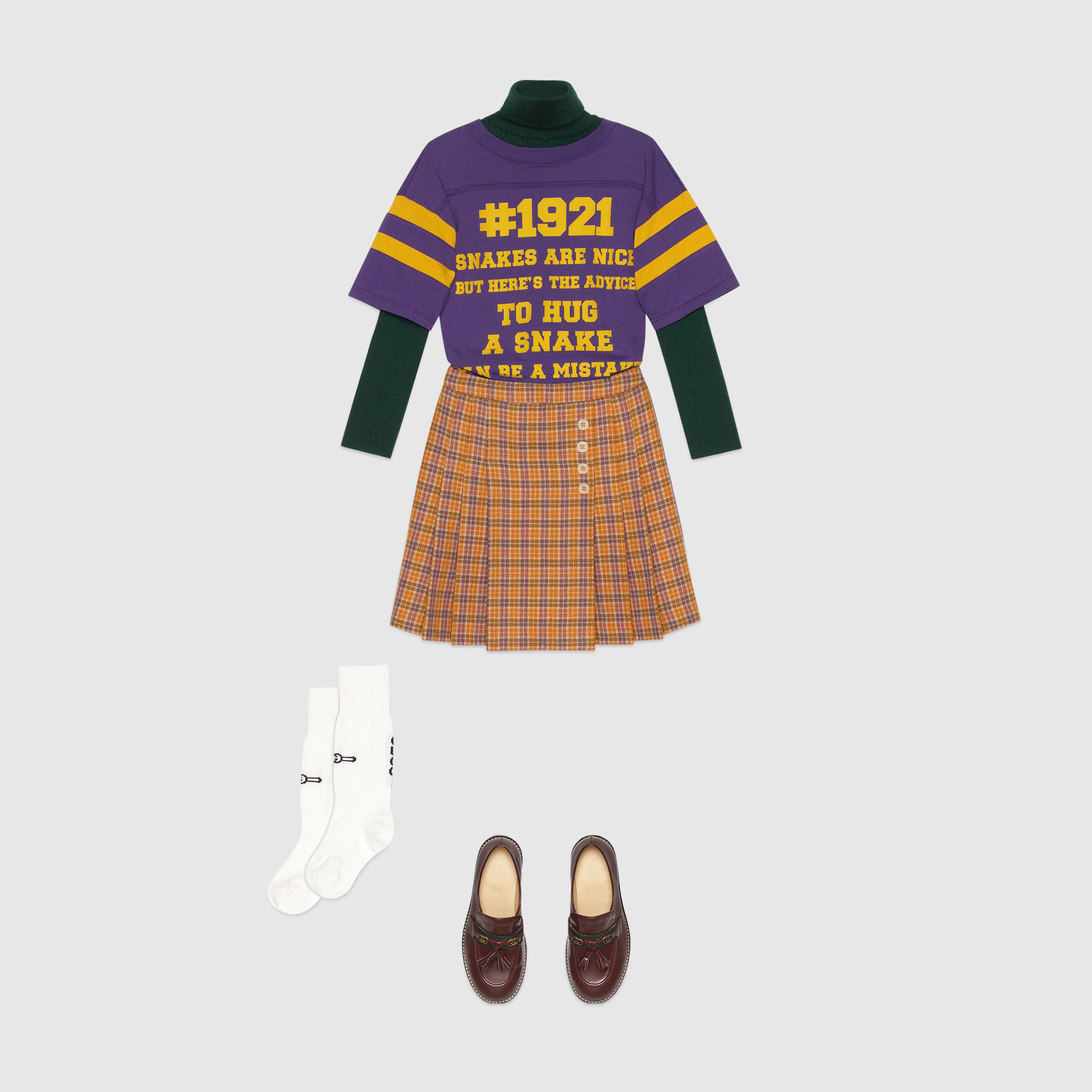 Girls Green GG Logo Wool Sweater