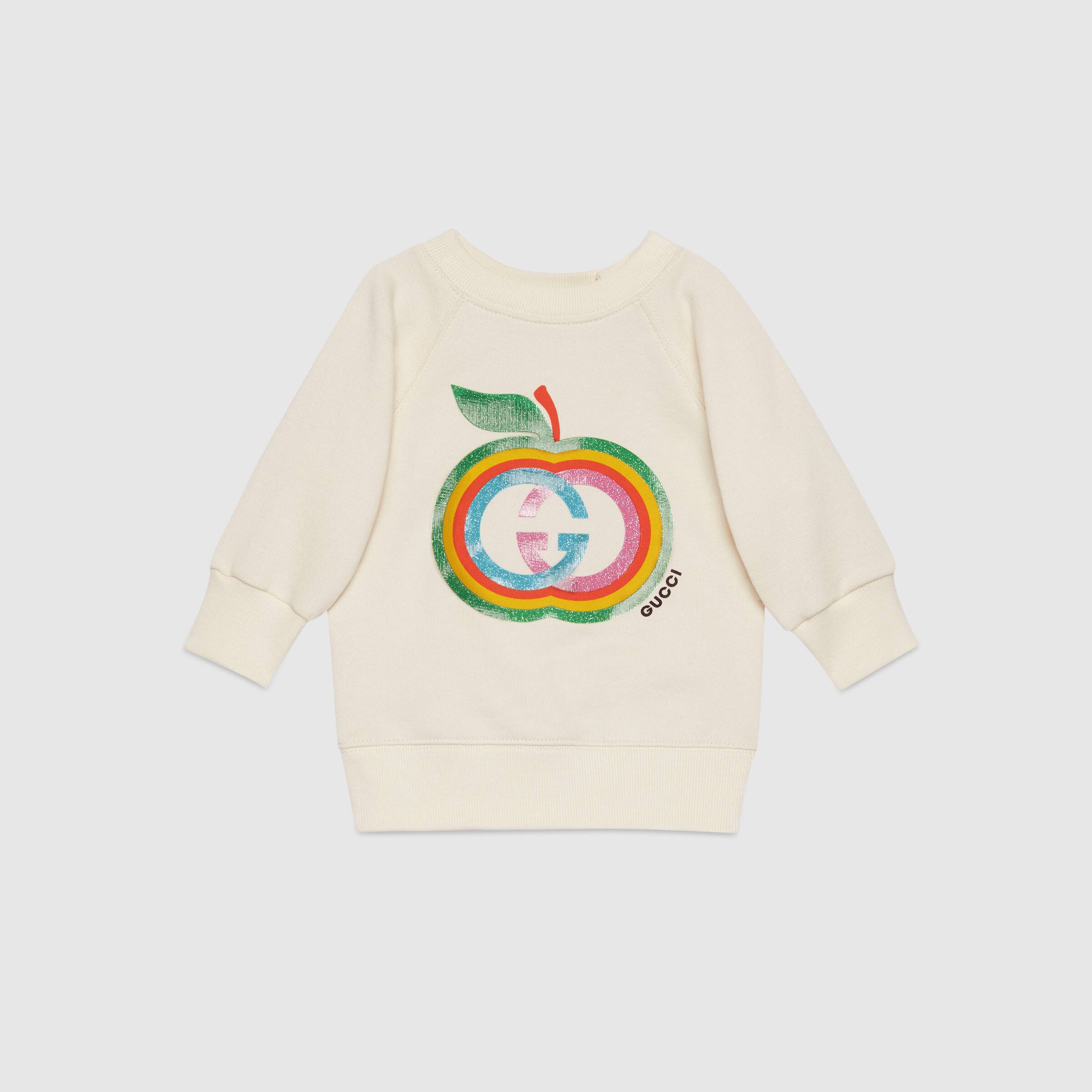 Baby Girls White Printed Cotton Sweatshirt