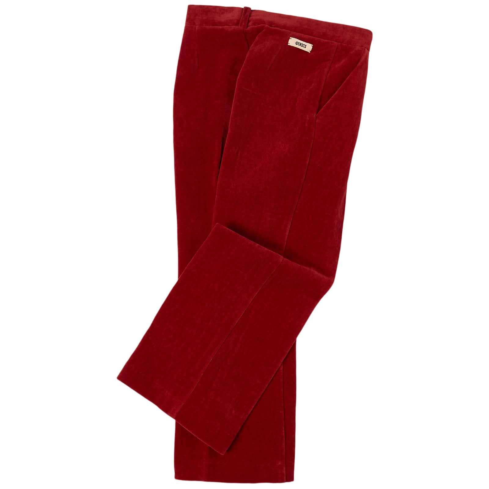 Boys Red Velvet Trousers