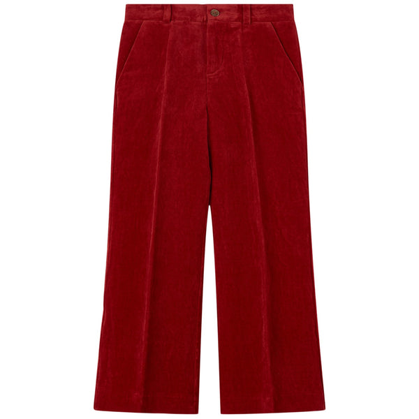 Boys Red Velvet Trousers