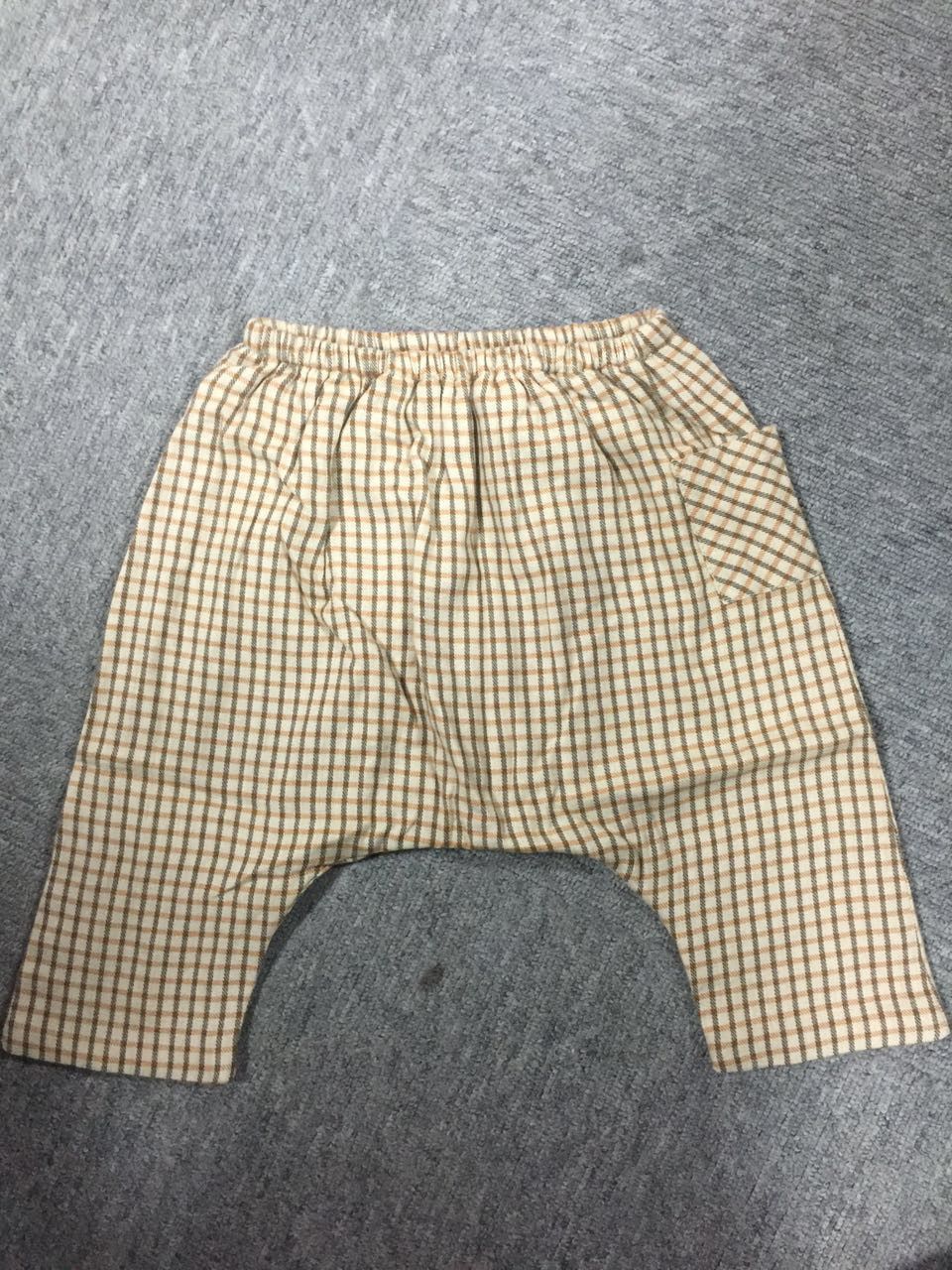 Baby Beige Spic Check Cotton Trouser - CÉMAROSE | Children's Fashion Store