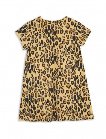 Girls Beige Basic Leopard Dress
