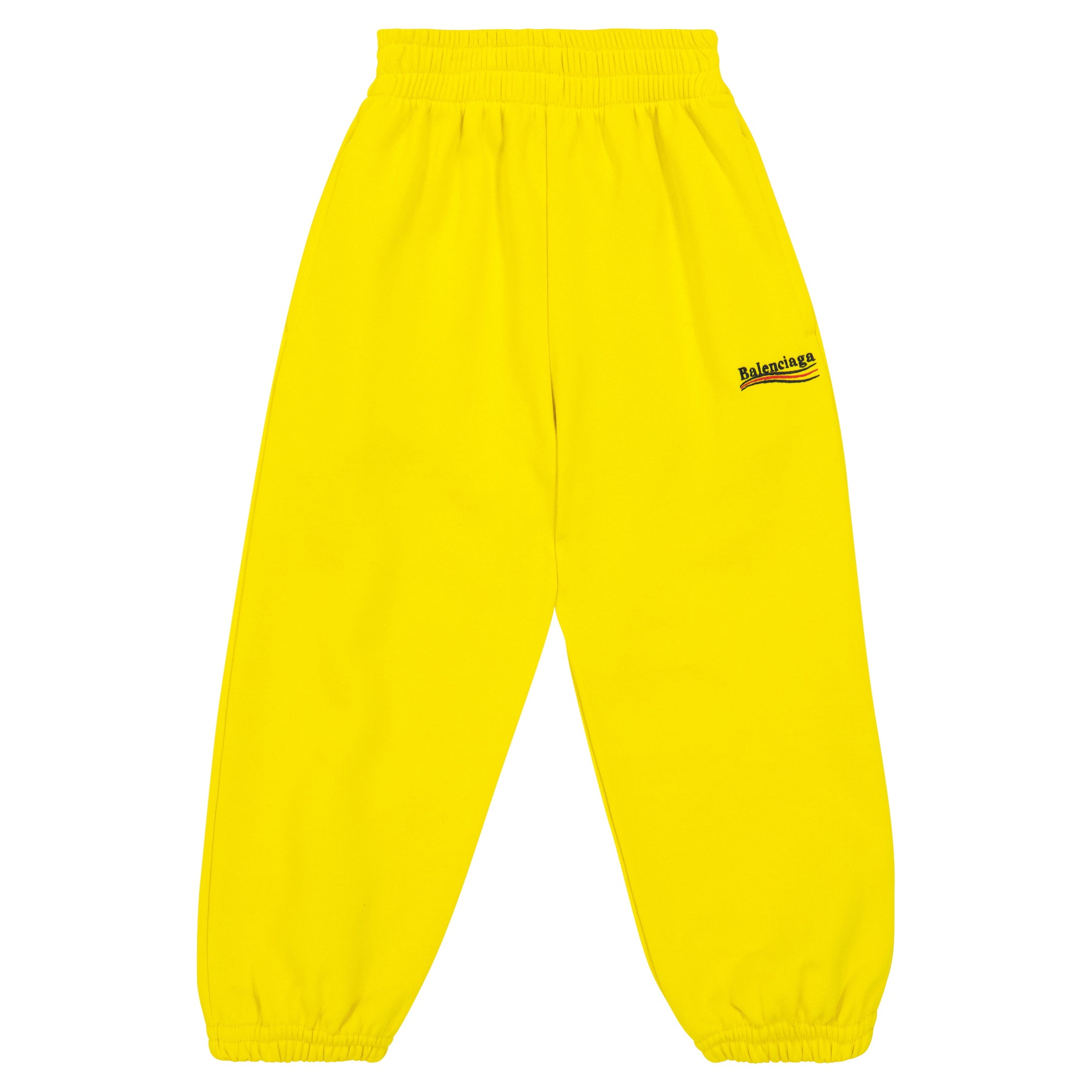 Boys & Girls Yellow Logo Cotton Trousers