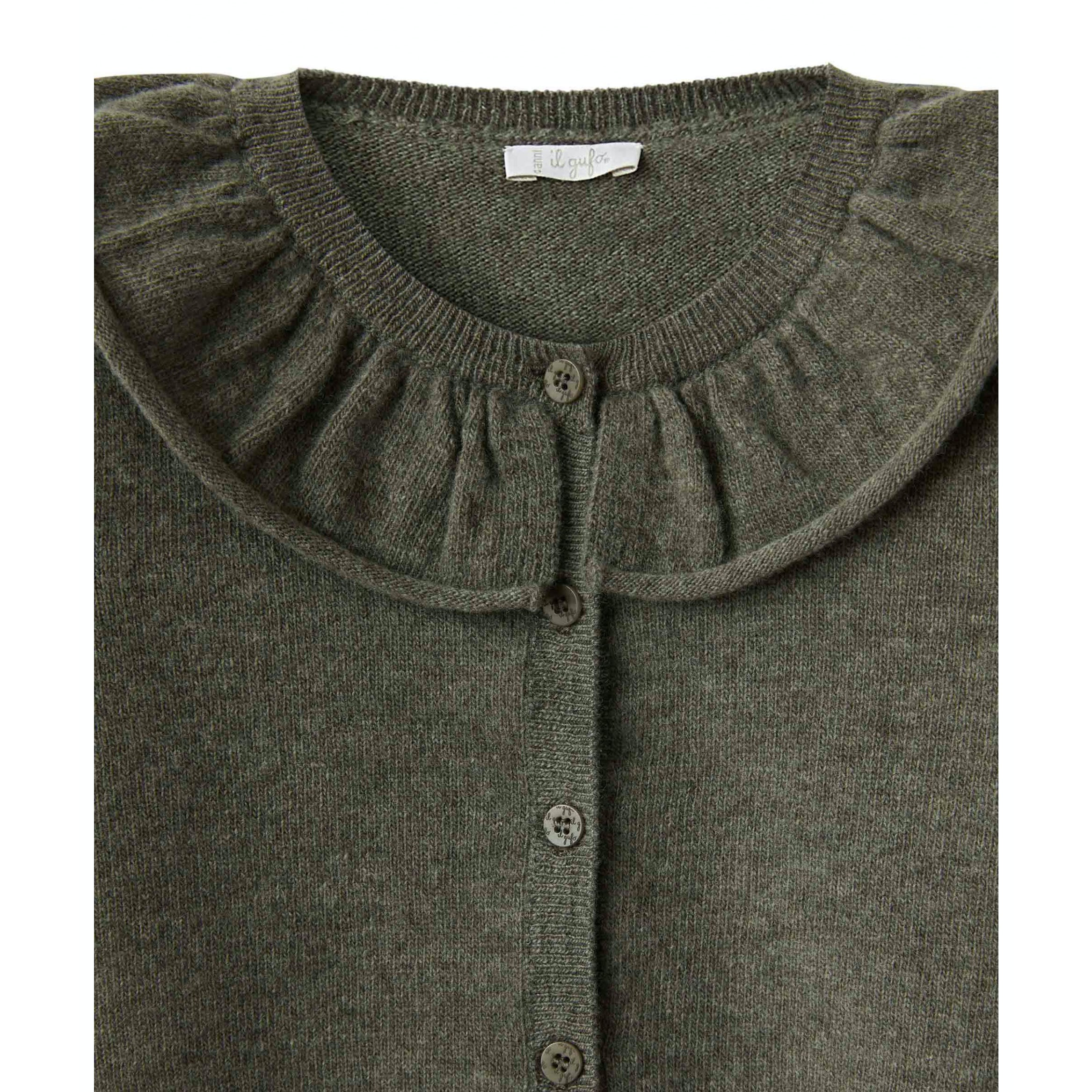 Girls Dark Grey Wool Cardigan